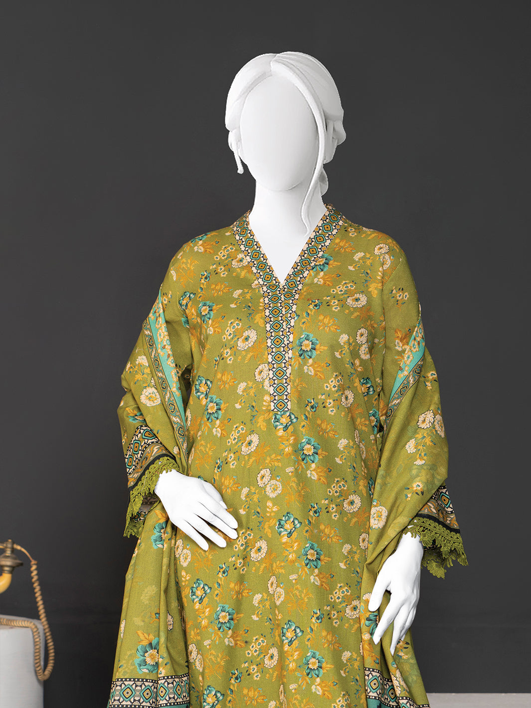 Printed Metallic Khaddar