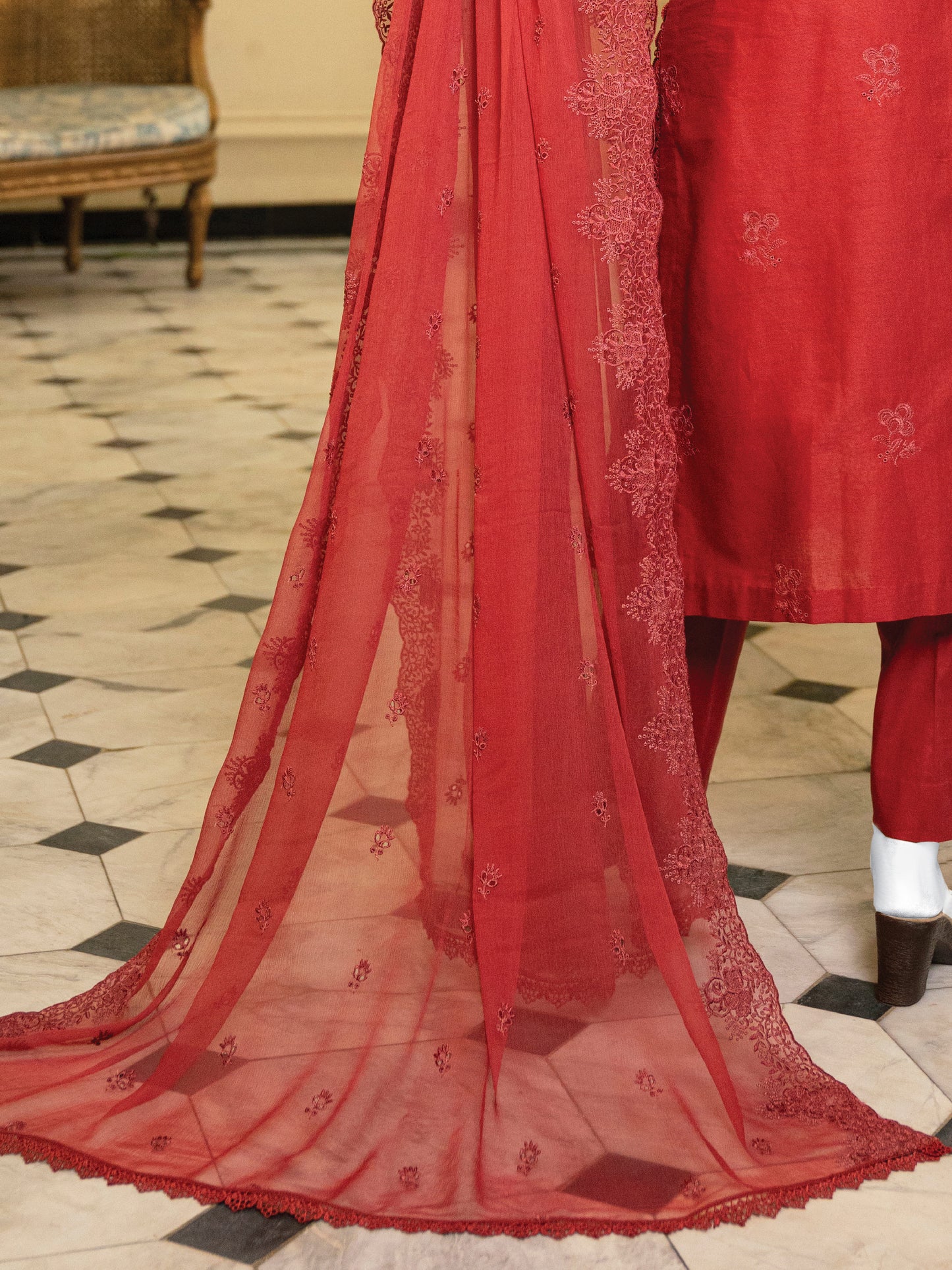 Schiffli Embroidered Khaddar