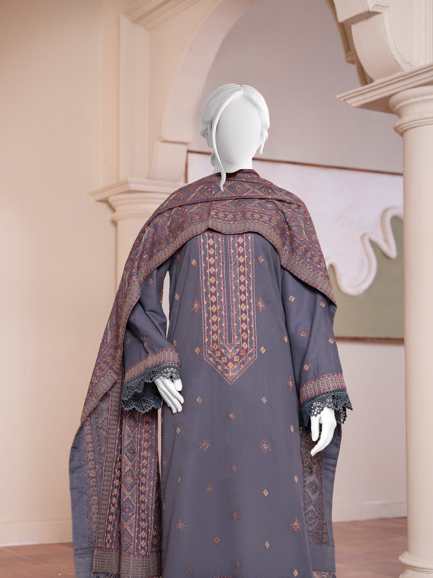 Embroidered Karandi