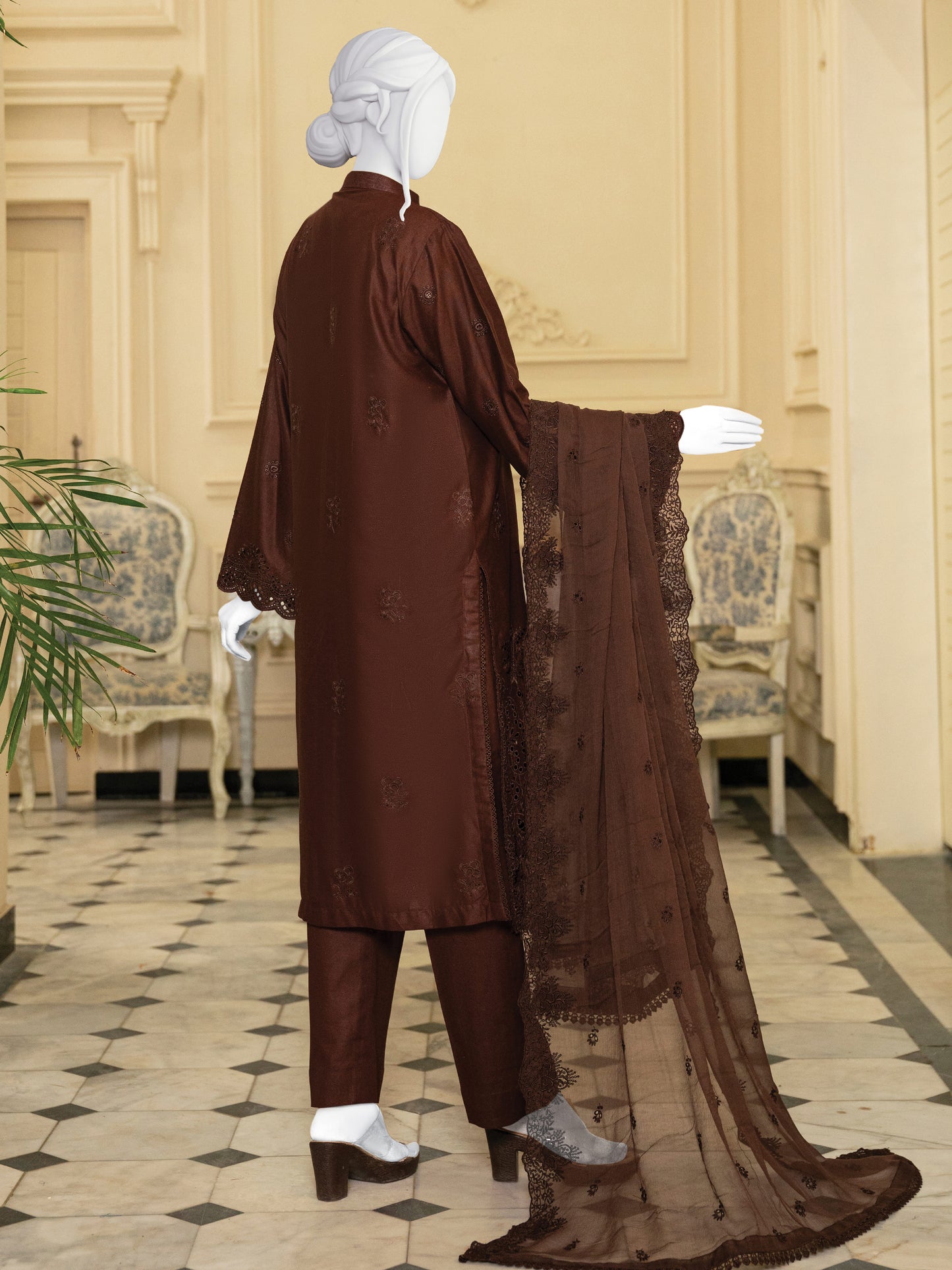 Schiffli Embroidered Khaddar