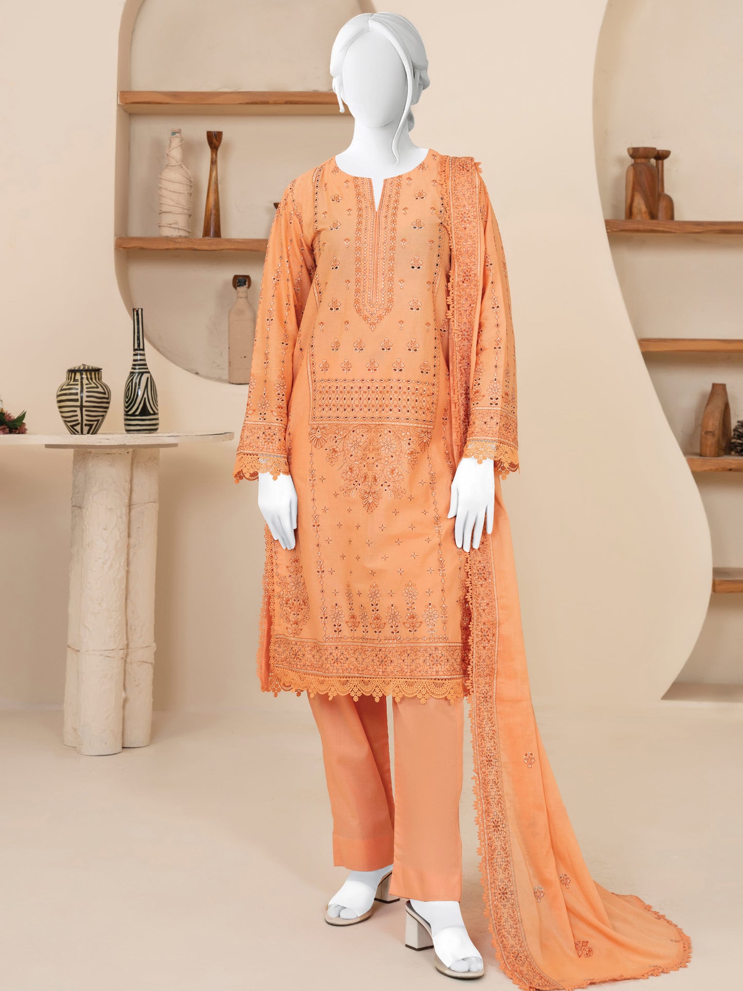 Embroidered Lawn Stitched 3-Pc