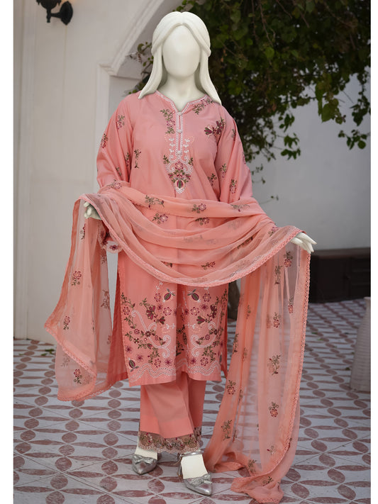 Embroidered Lawn Stitched 3-Pc