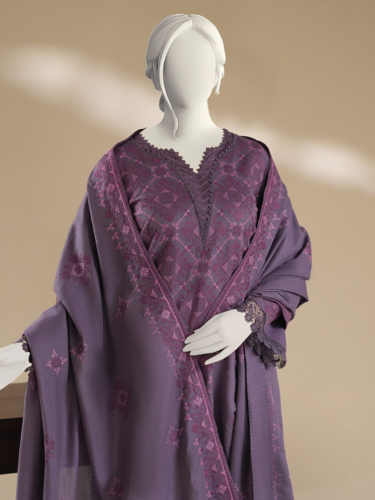 Embroidered Karandi
