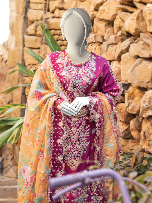 Embroidered Lawn Stitched 3-Pc