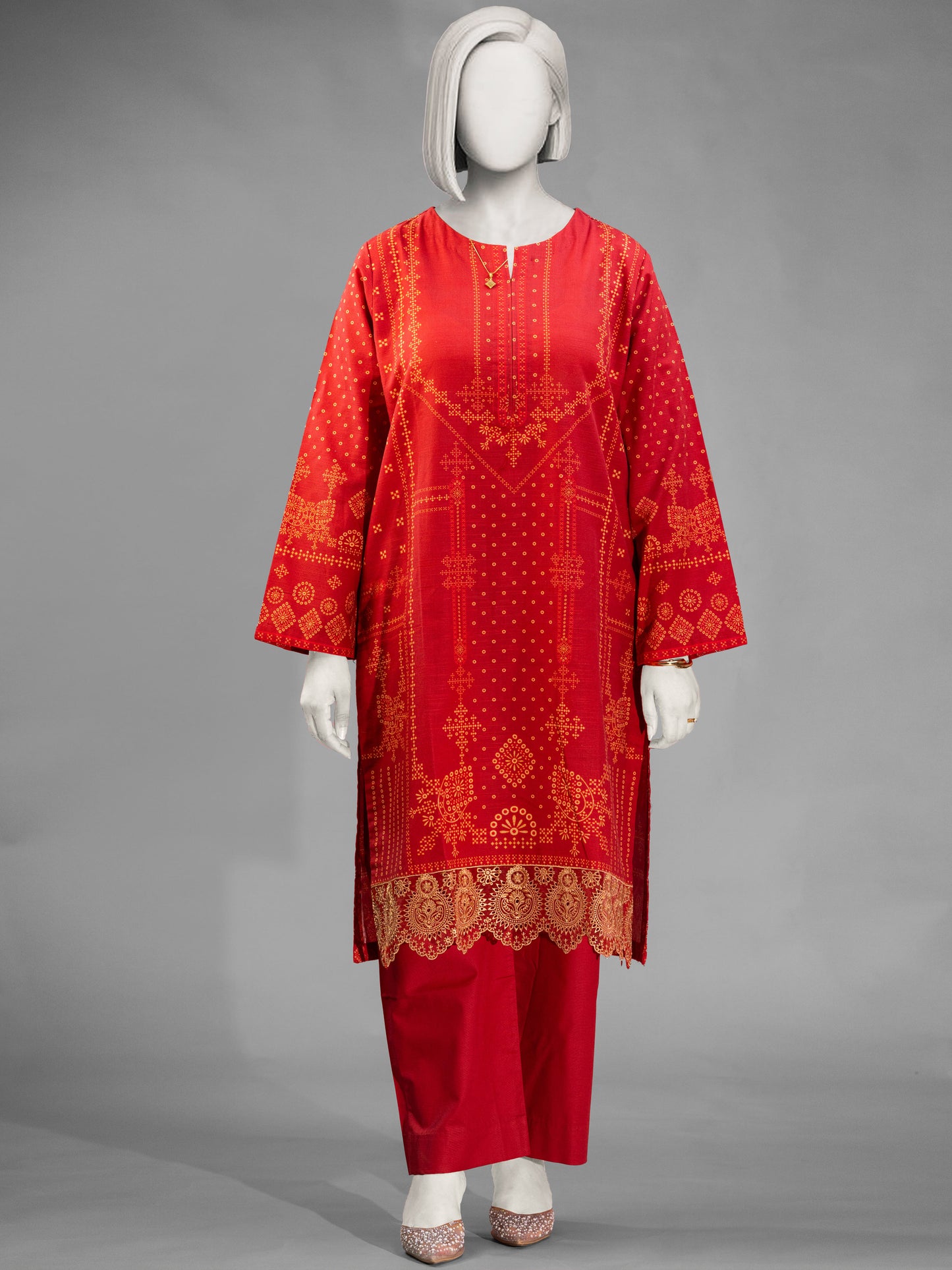 2-Piece Embroidered Khaddar Stitched