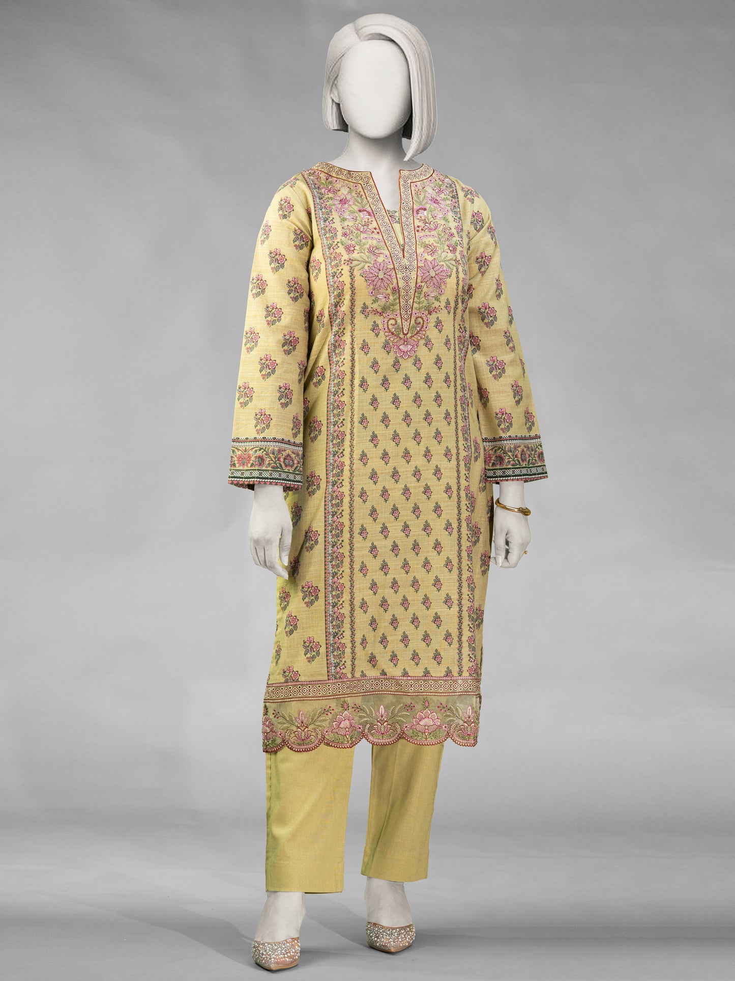 2-Piece Embroidered Khaddar Stitched