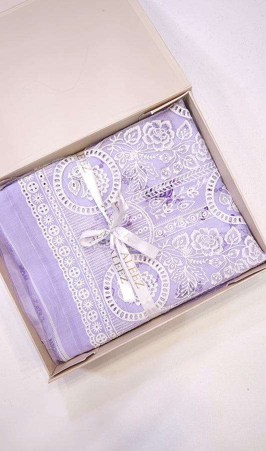 3PC Unstitched Appliqué Embroidered & Printed