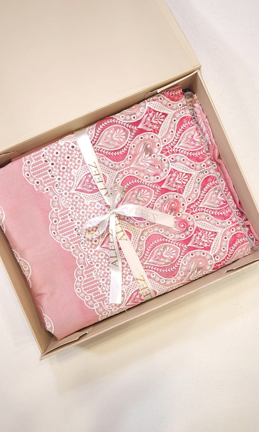 3PC Unstitched Appliqué Embroidered & Printed