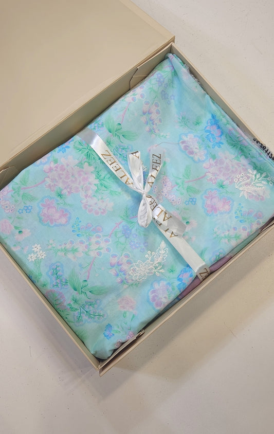 3PC | Unstitched Embroidered & Printed