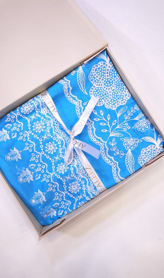 3PC - Unstitched Embroidered & Printed