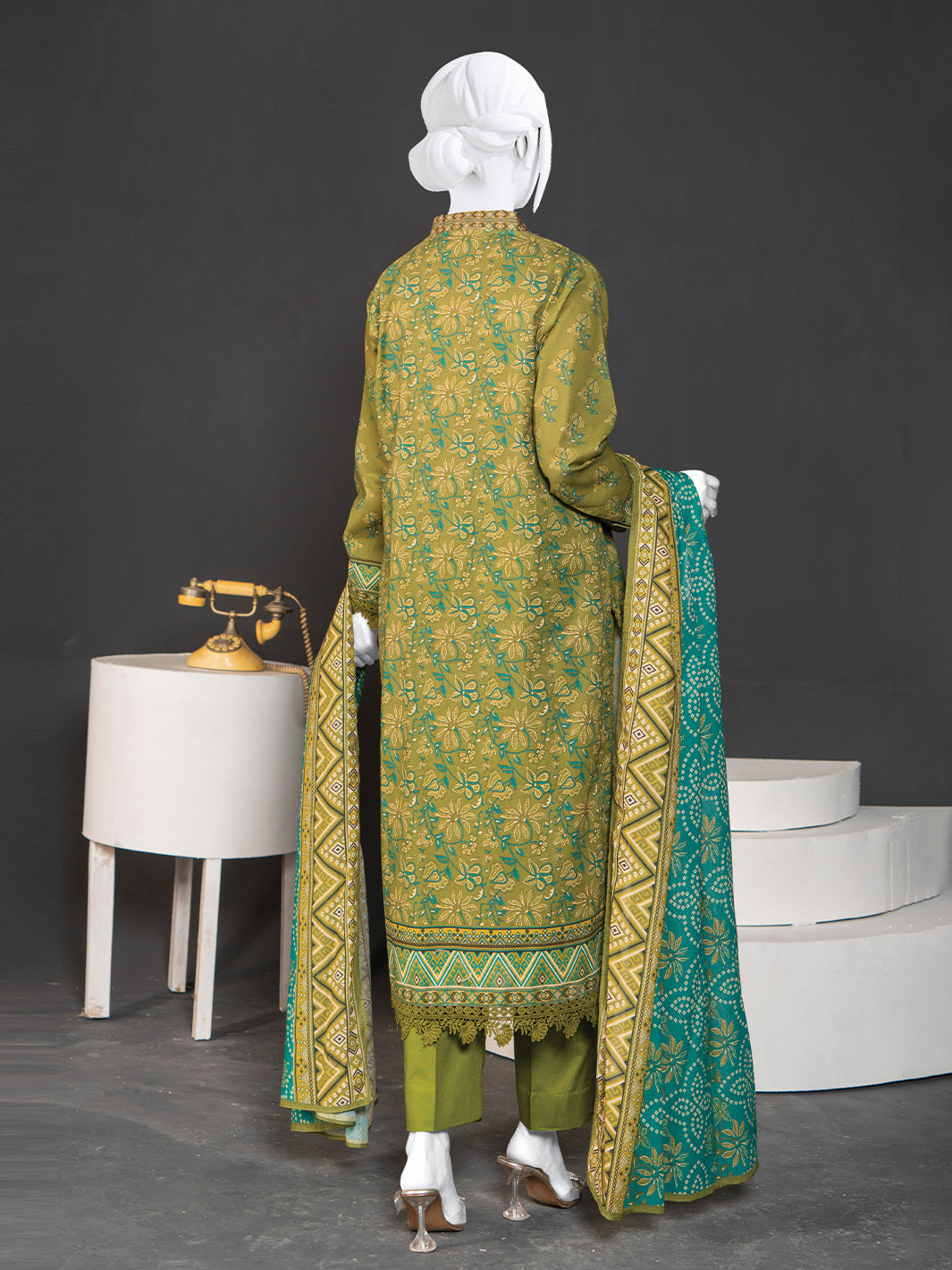Printed Metallic Khaddar