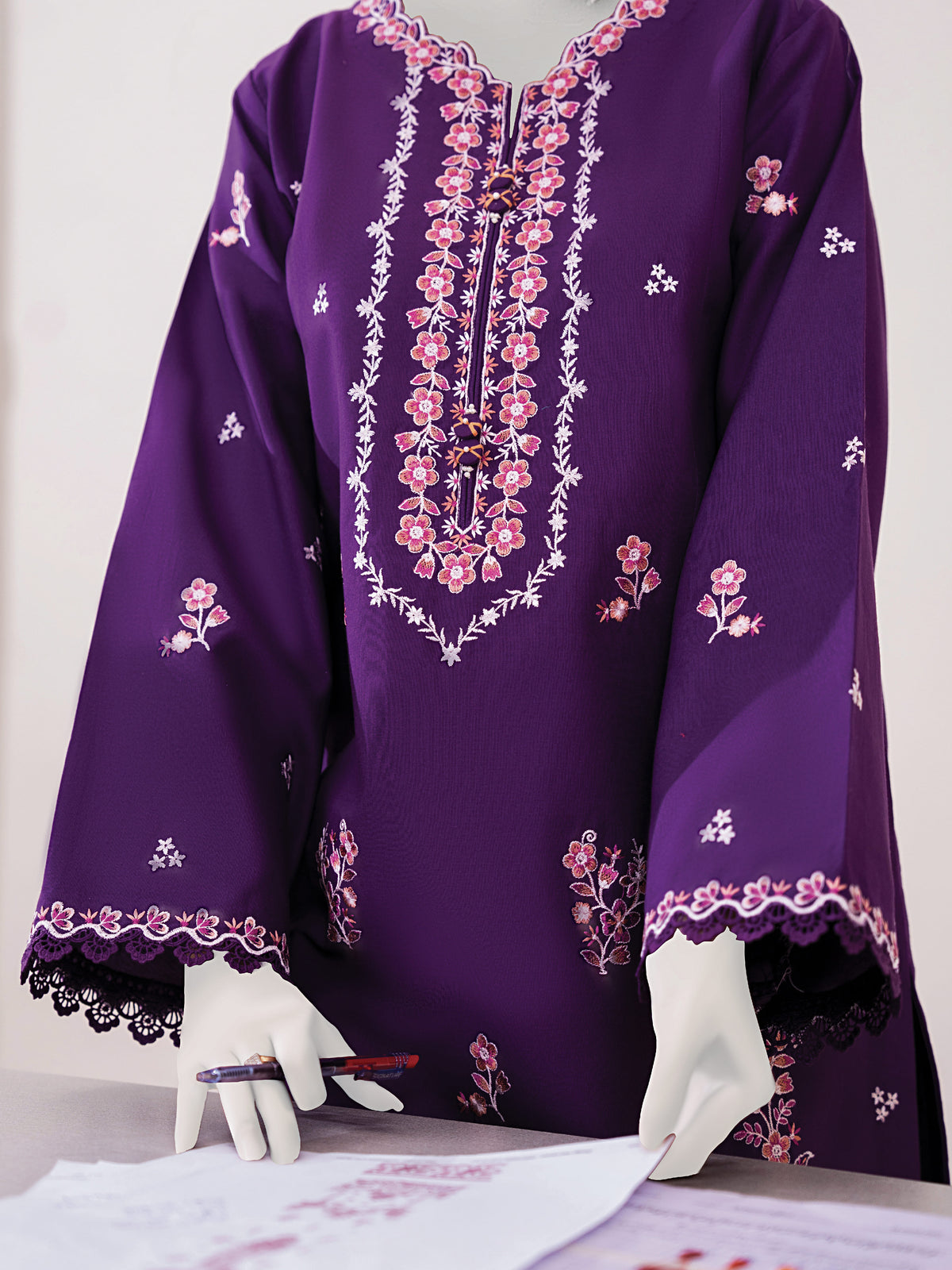 Embroidered Khaddar | Stitched