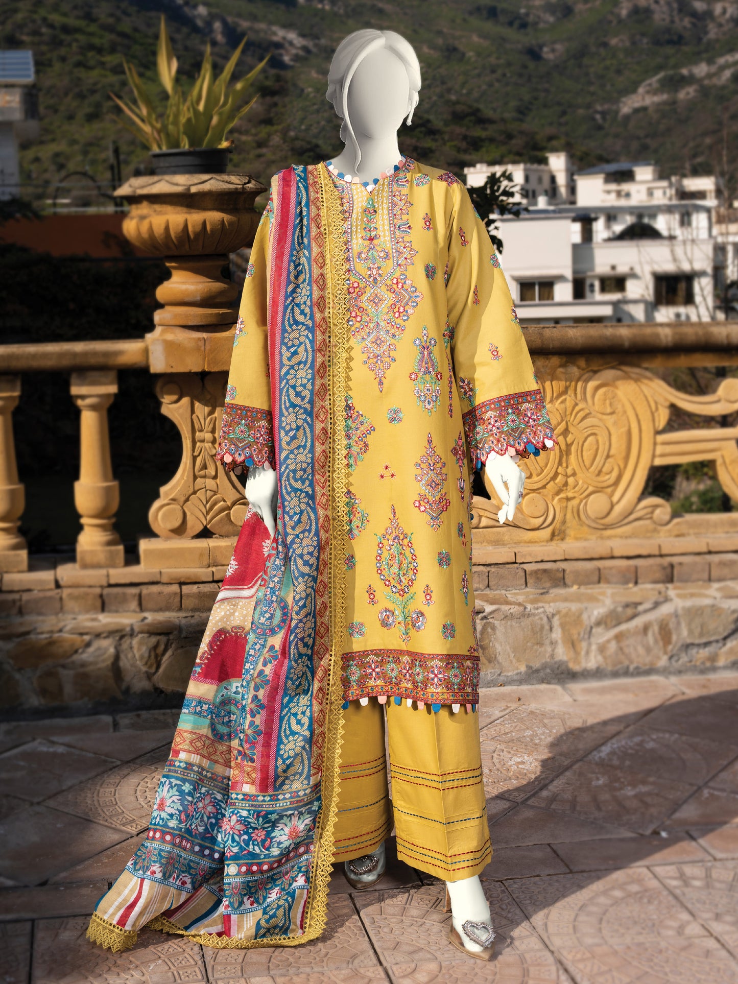 Embroidered Lawn Stitched 3-Pc