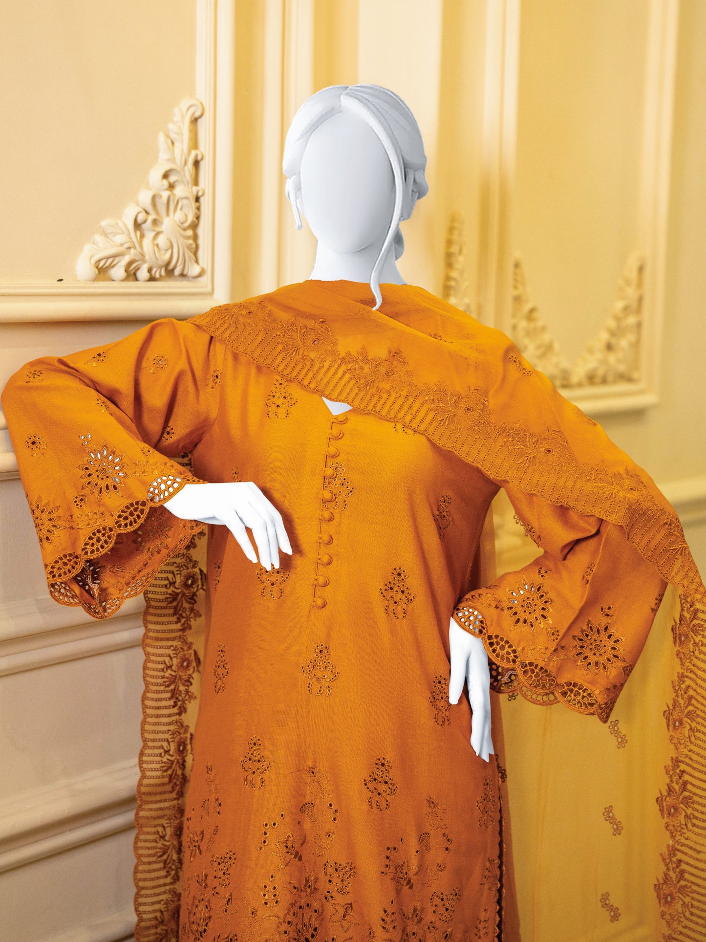Schiffli Embroidered Khaddar