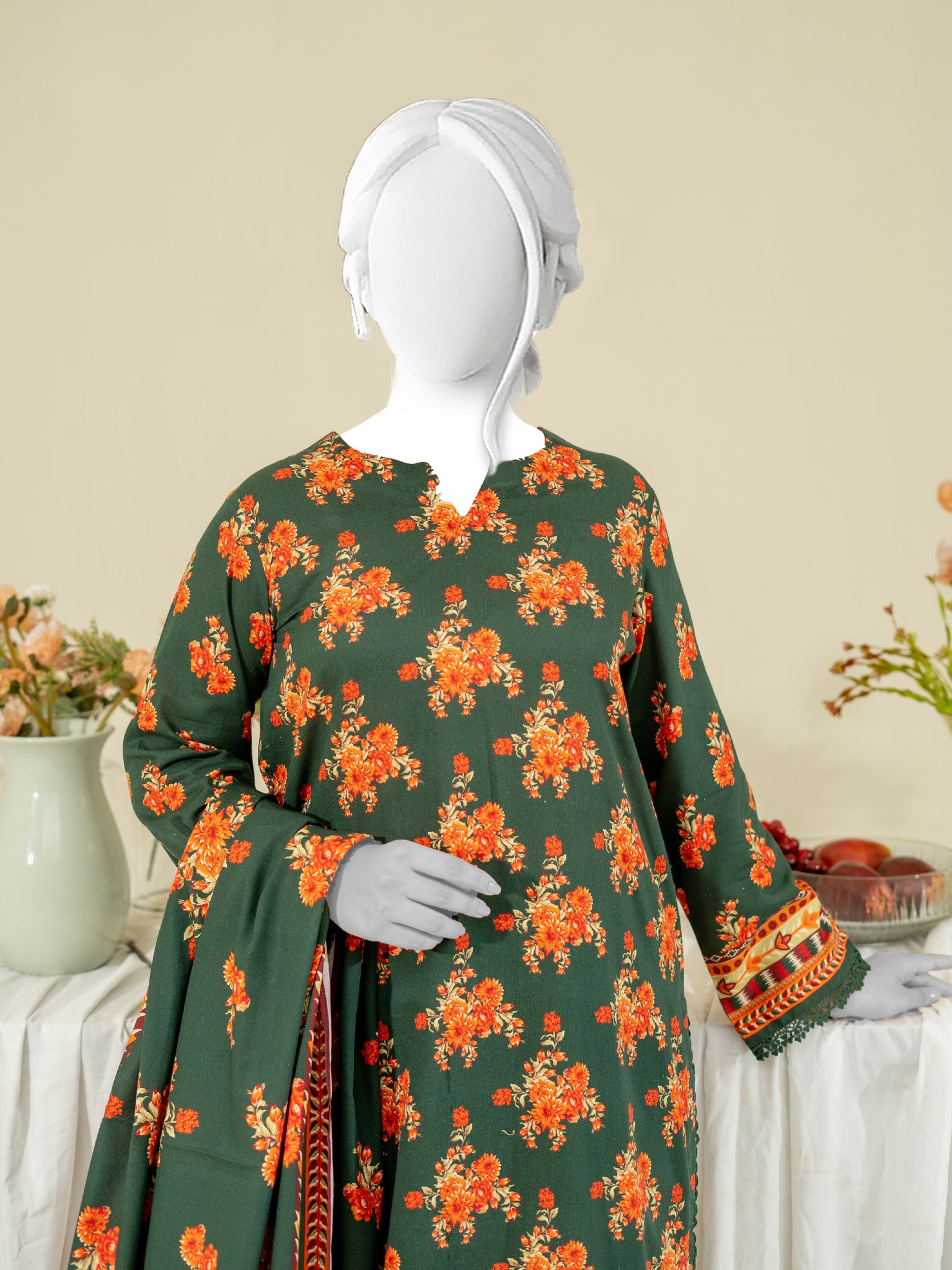 Printed Metallic Khaddar