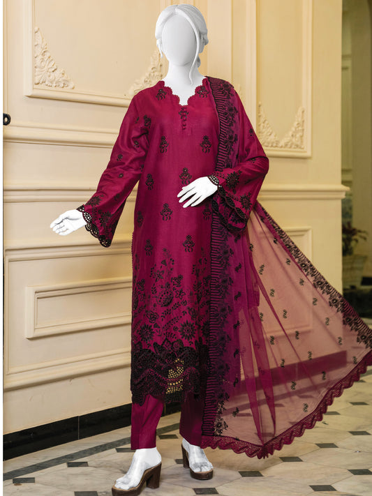 Schiffli Embroidered Khaddar