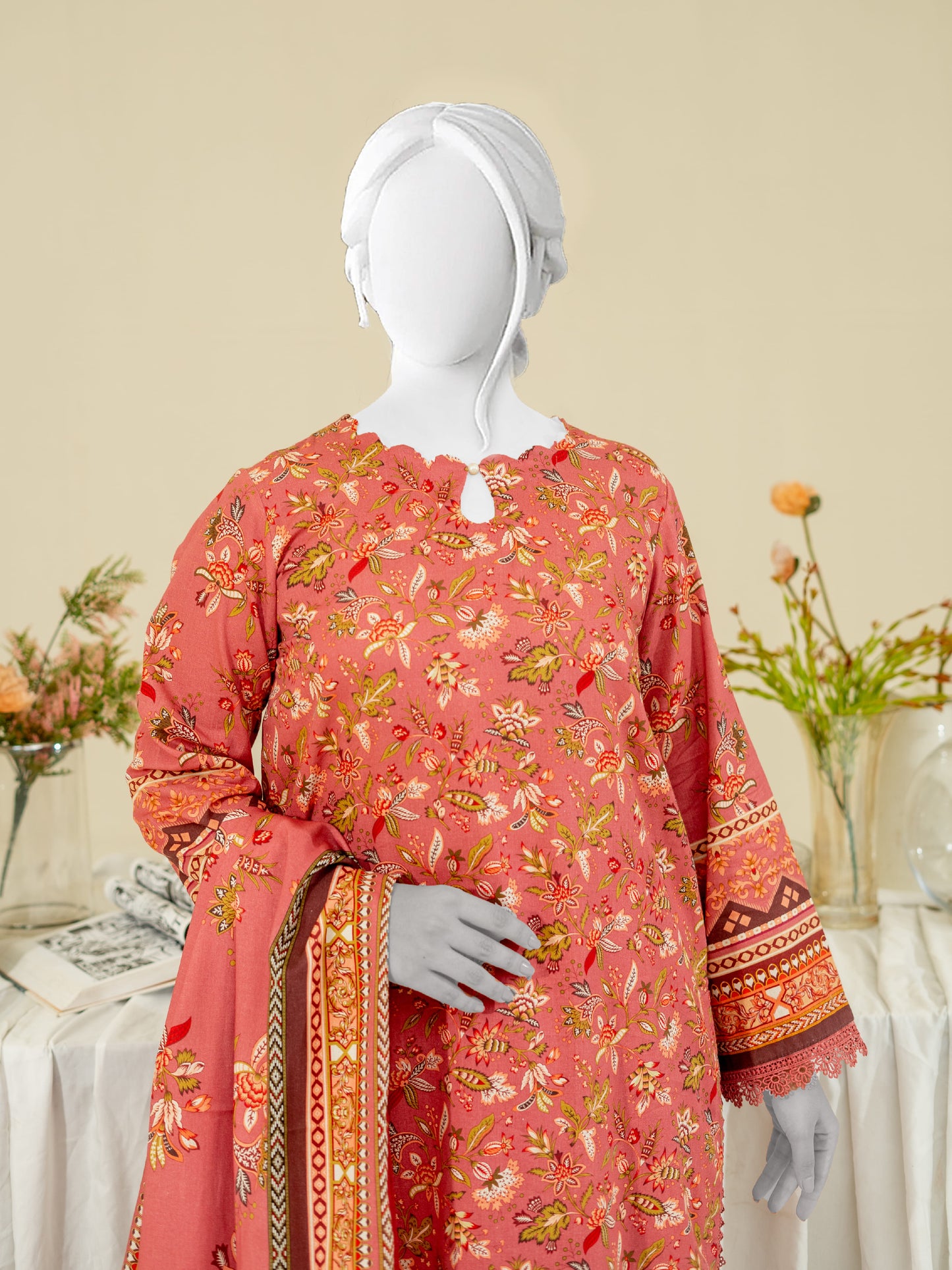 Printed Metallic Khaddar