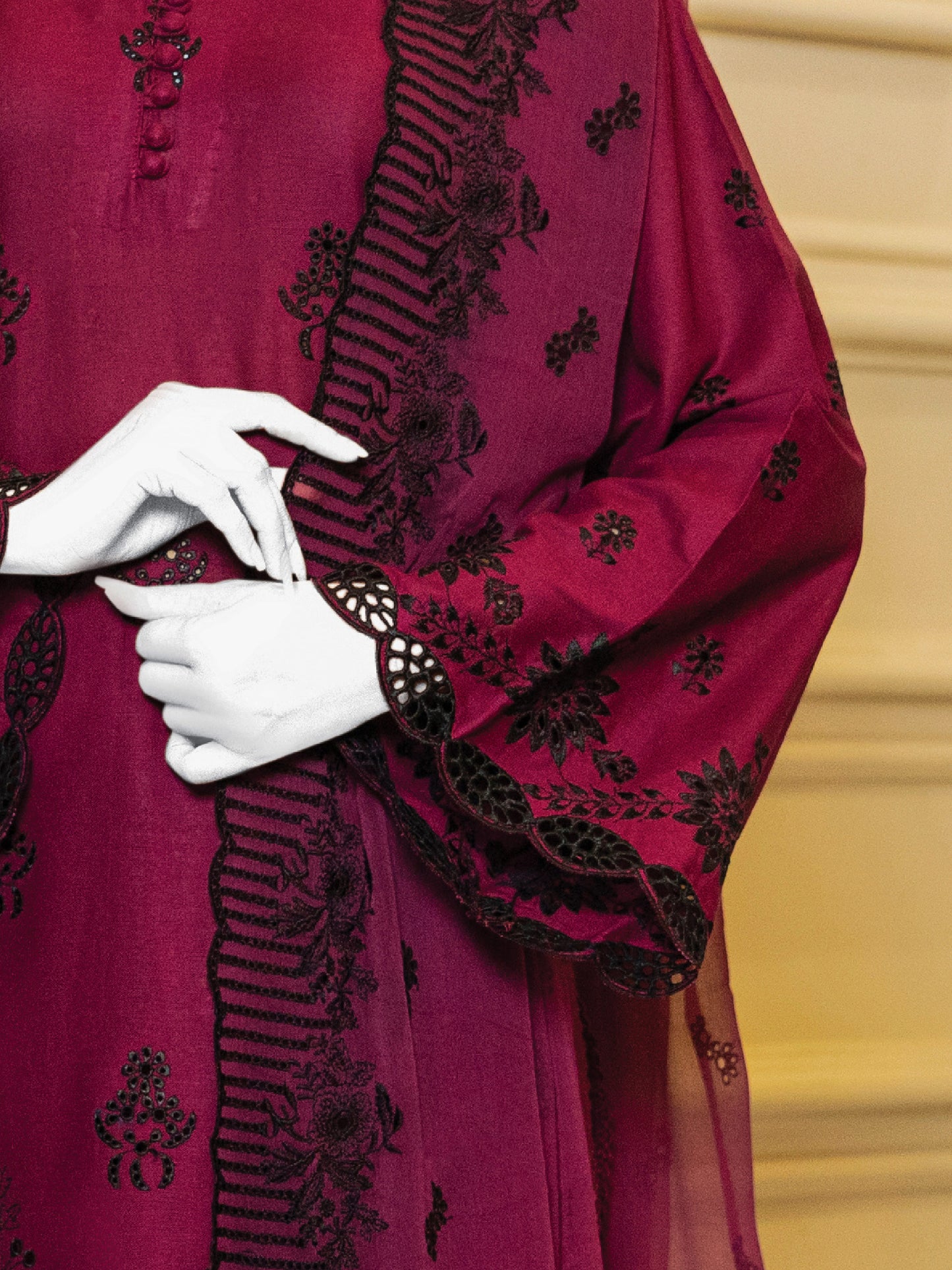 Schiffli Embroidered Khaddar