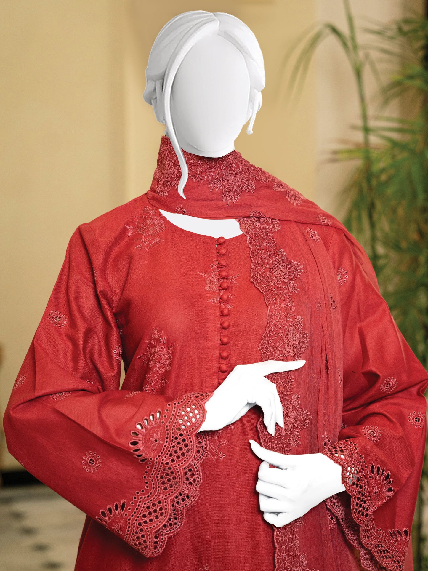 Schiffli Embroidered Khaddar