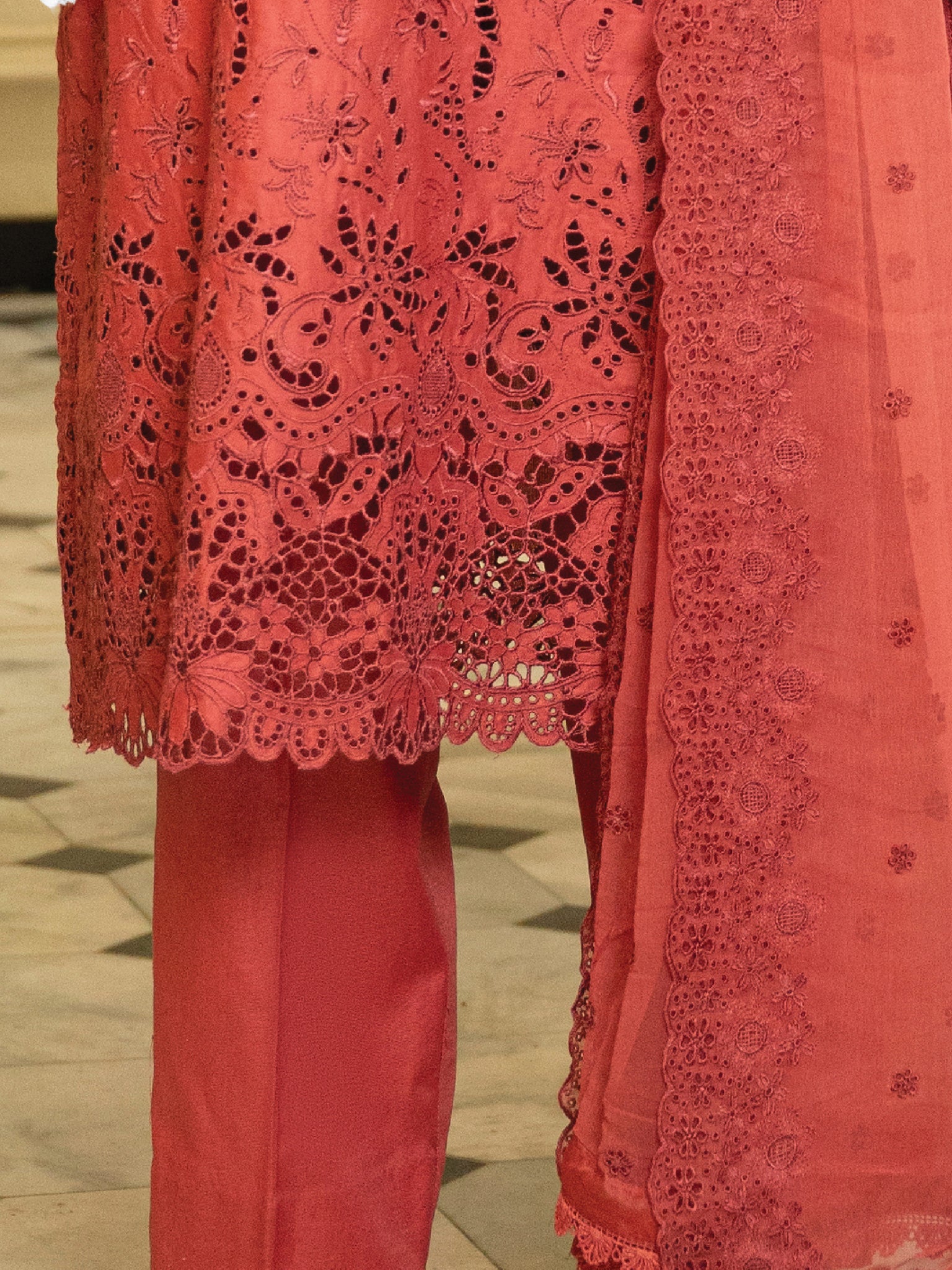 Schiffli Embroidered Khaddar