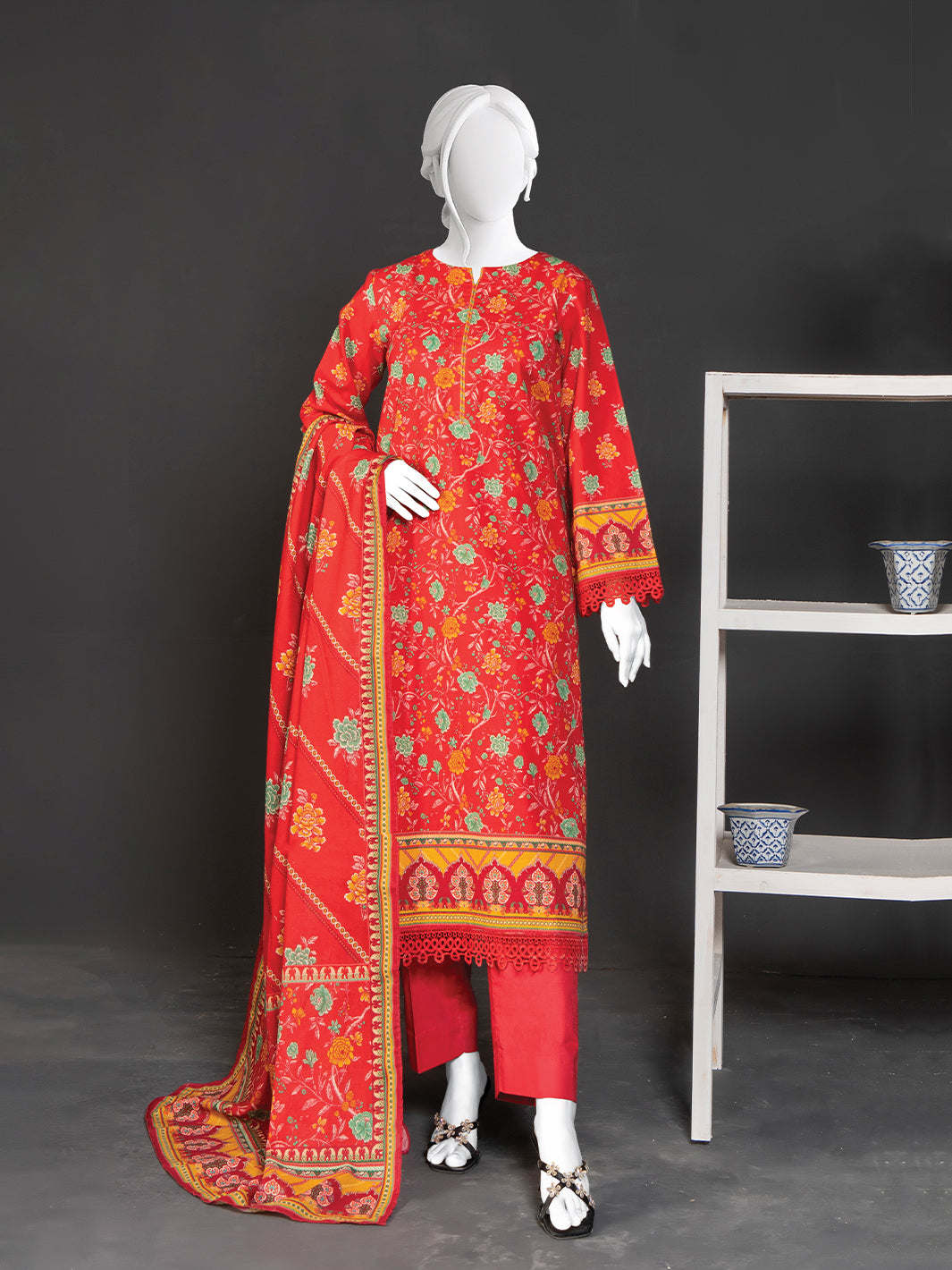 Printed Metallic Khaddar