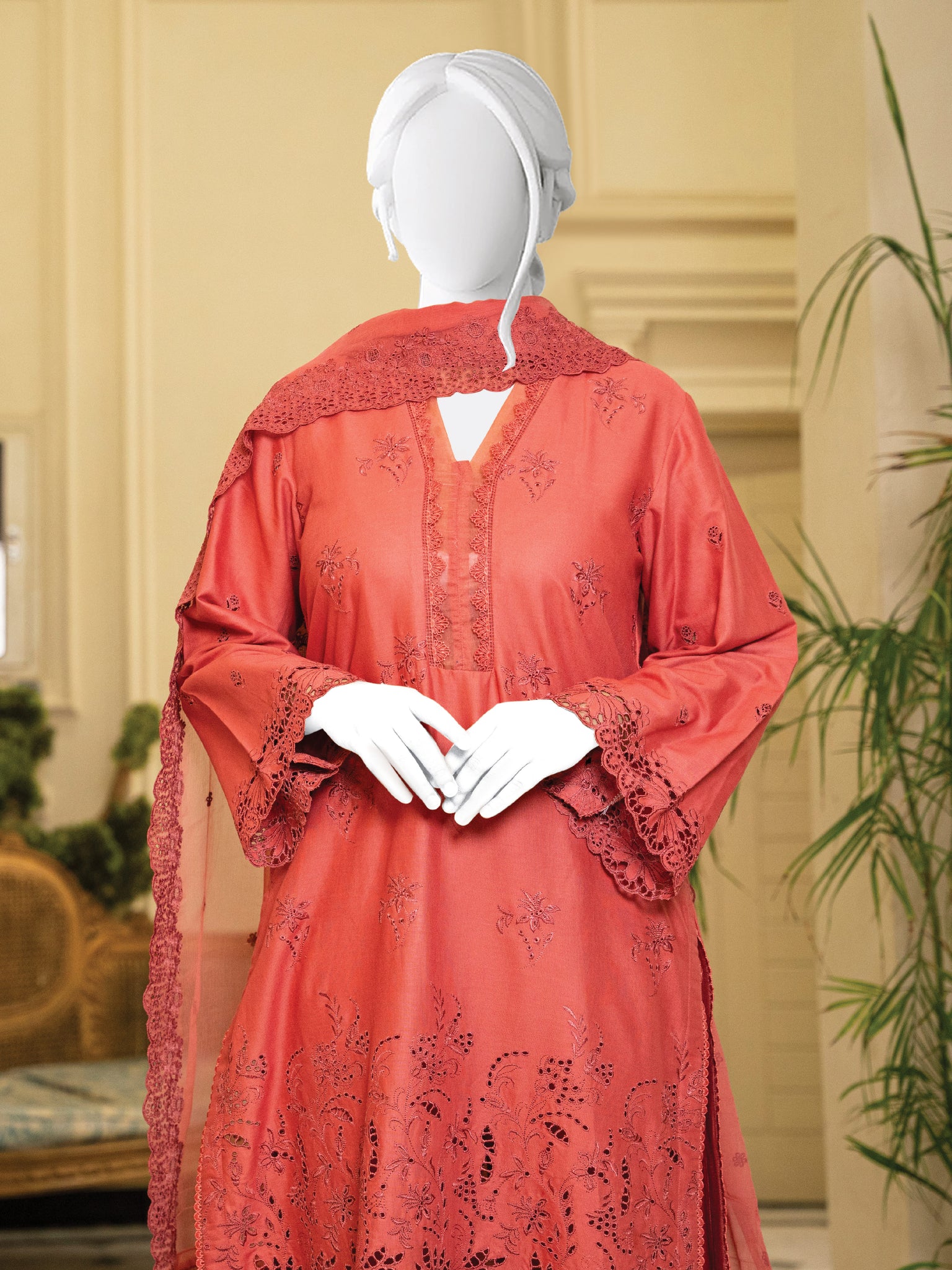 Schiffli Embroidered Khaddar