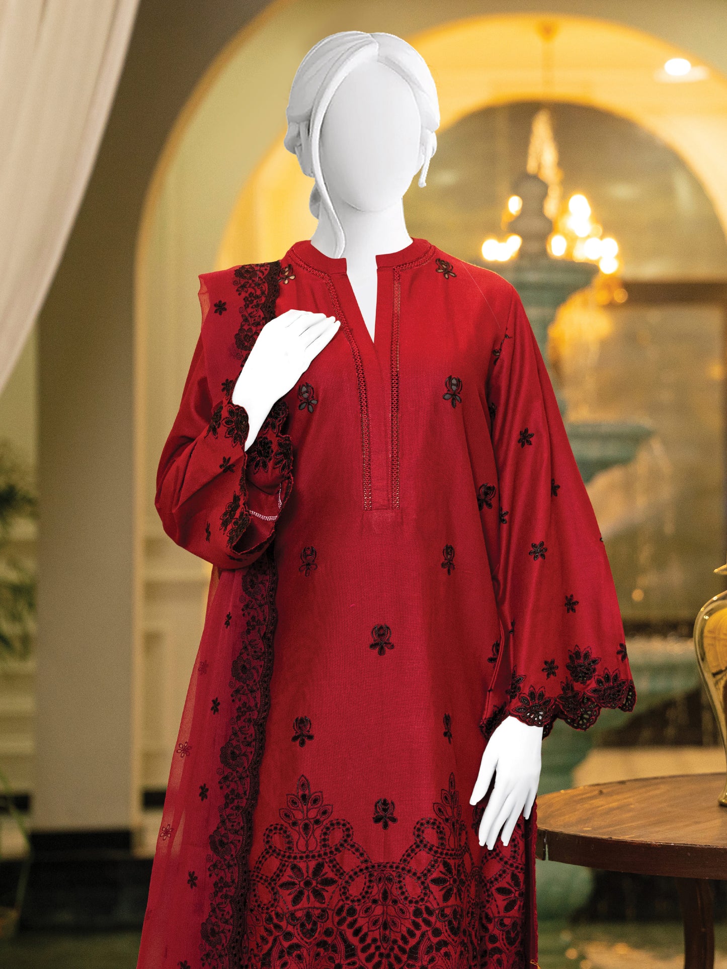 Schiffli Embroidered Khaddar