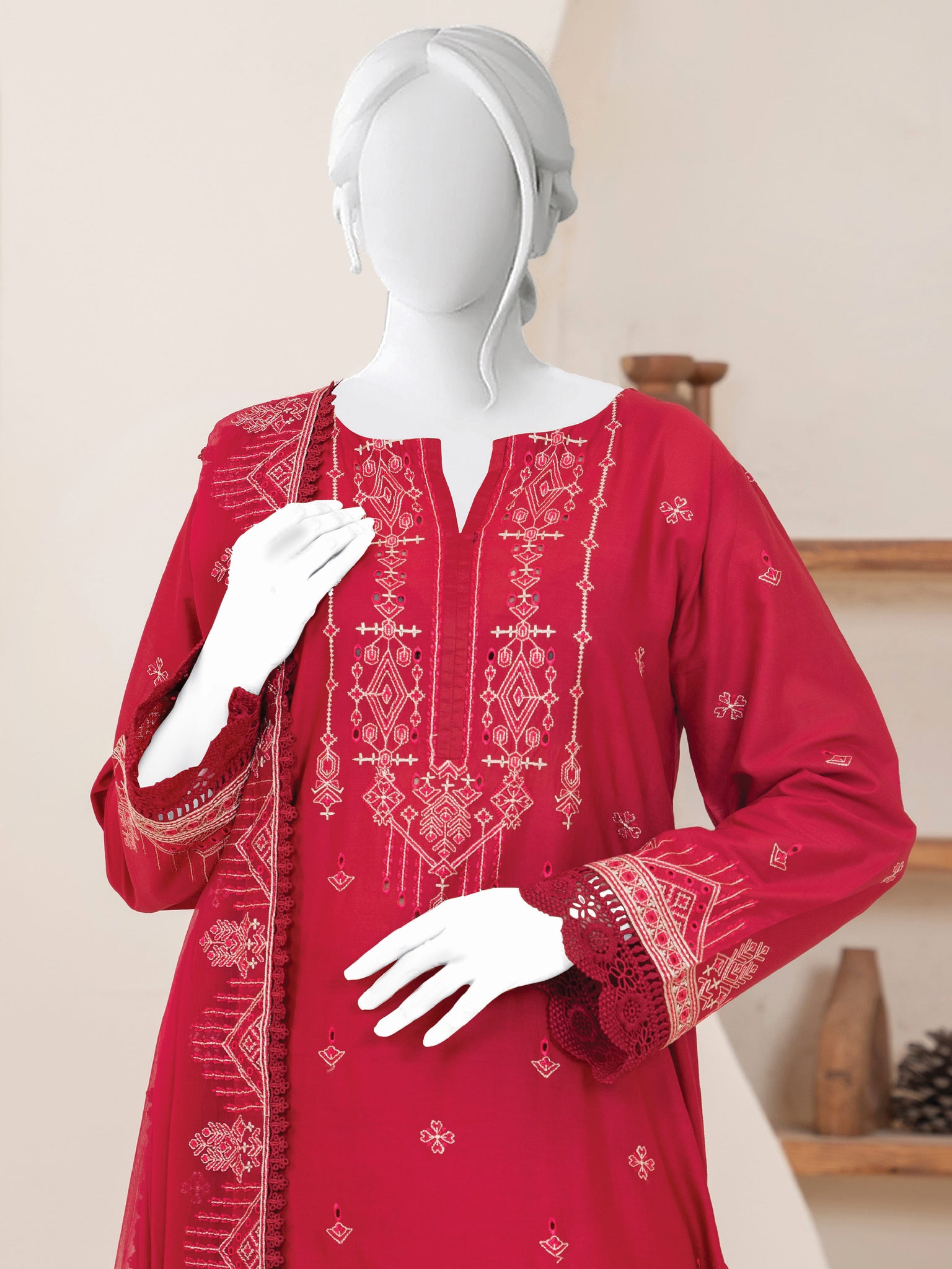 Embroidered Lawn Stitched 3-Pc