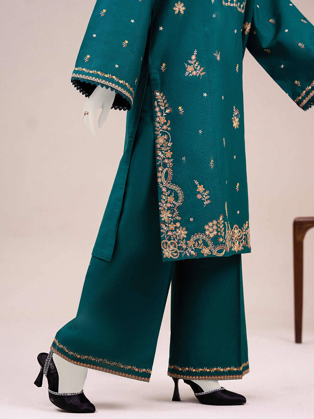 Embroidered Khaddar | Stitched