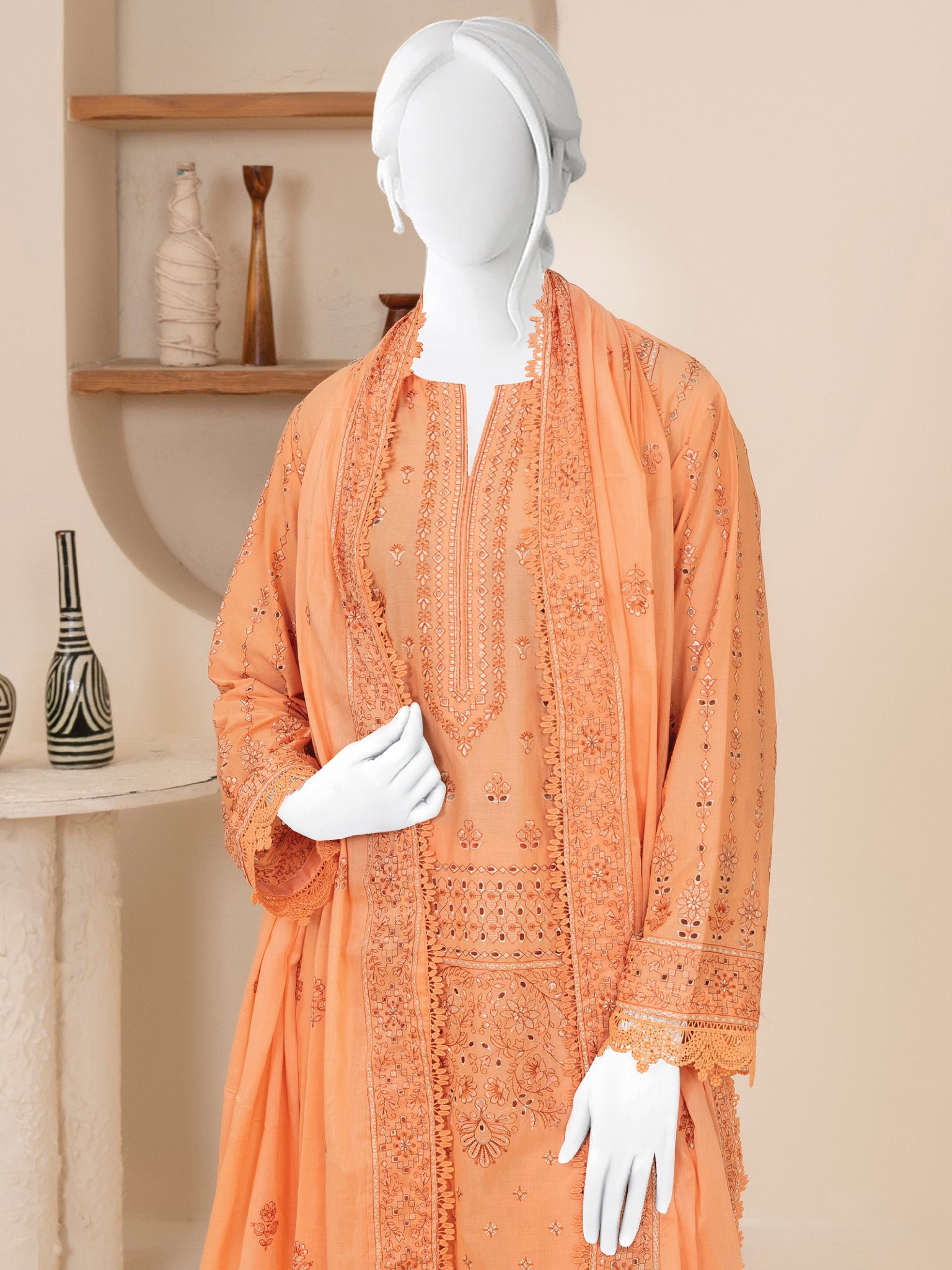 Embroidered Lawn Stitched 3-Pc