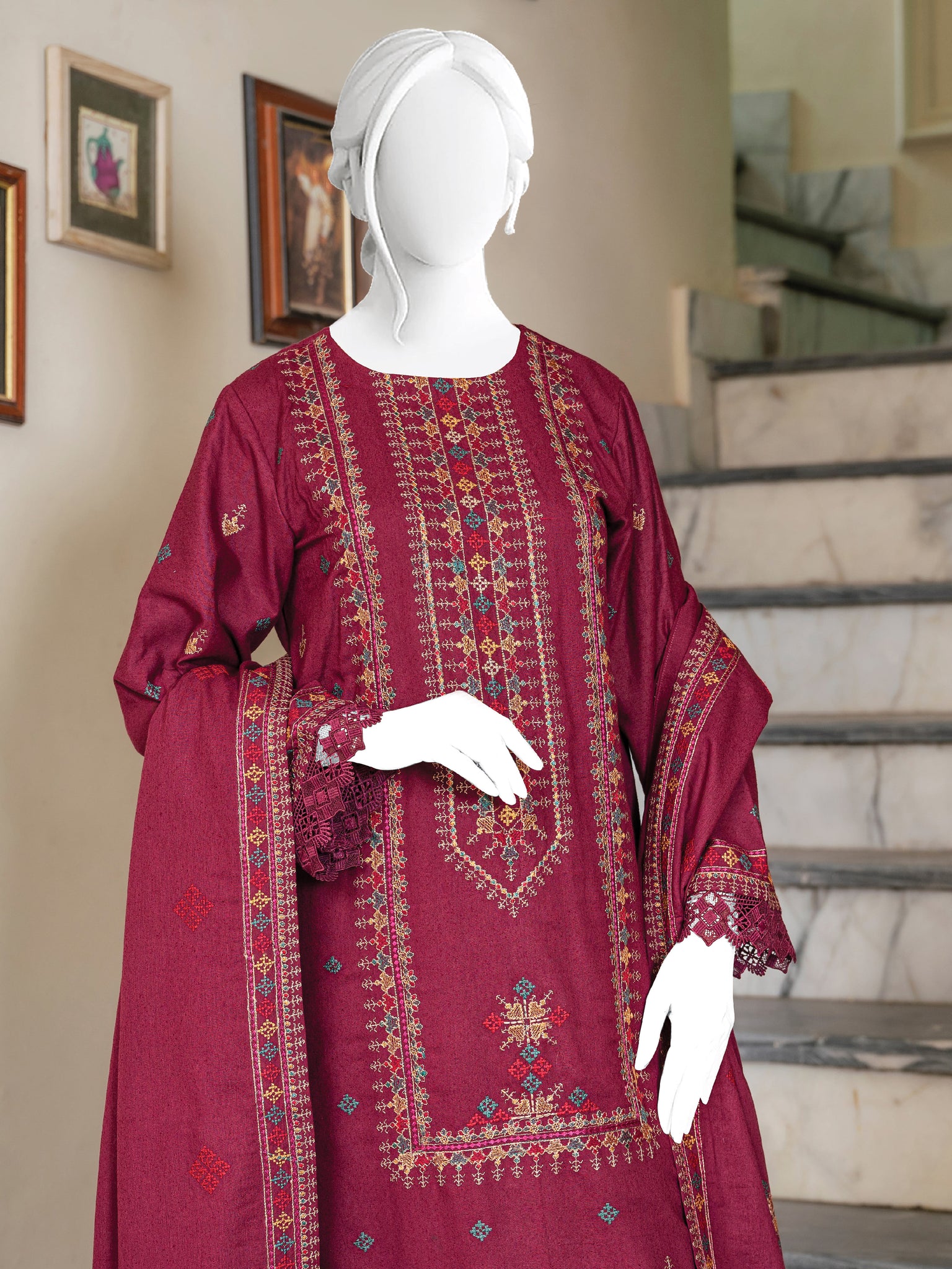 Embroidered Karandi