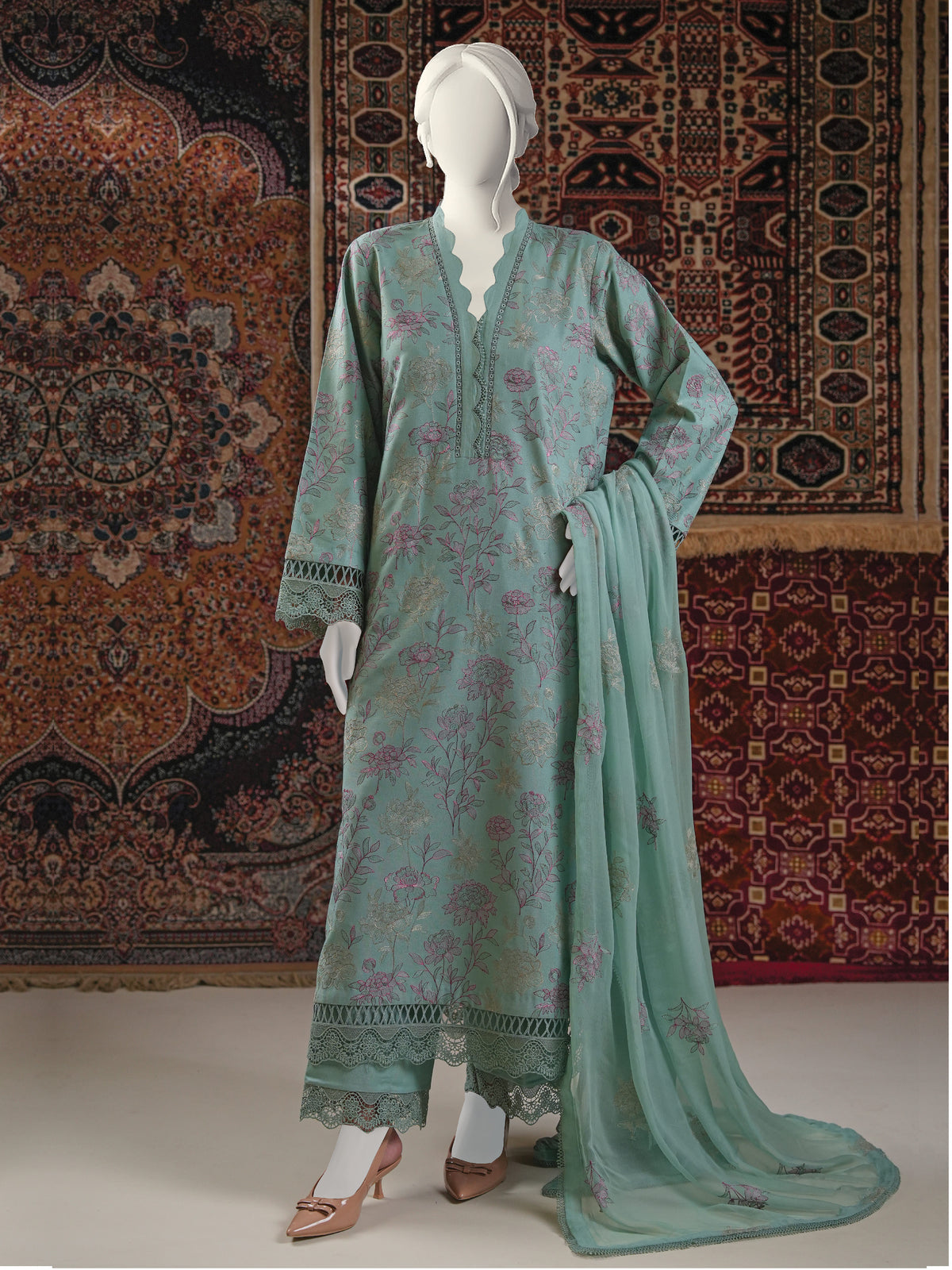 Embroidered Karandi