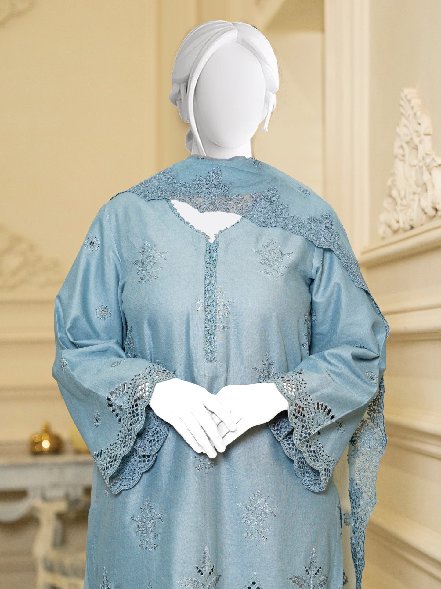 Schiffli Embroidered Khaddar