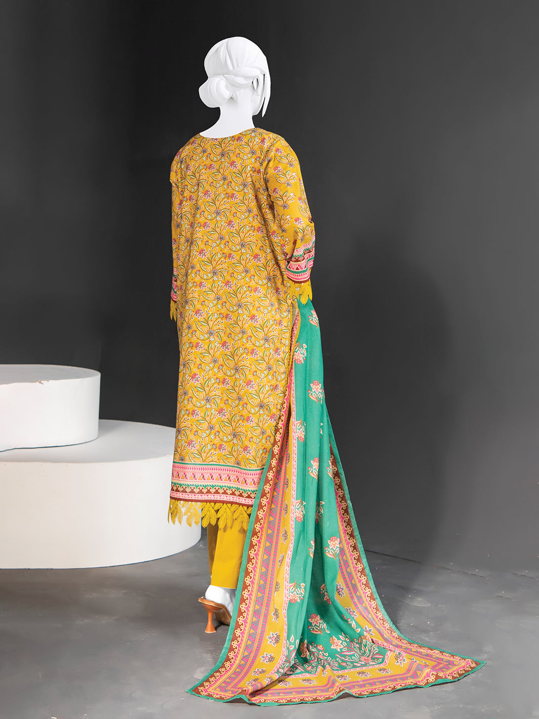 Printed Metallic Khaddar