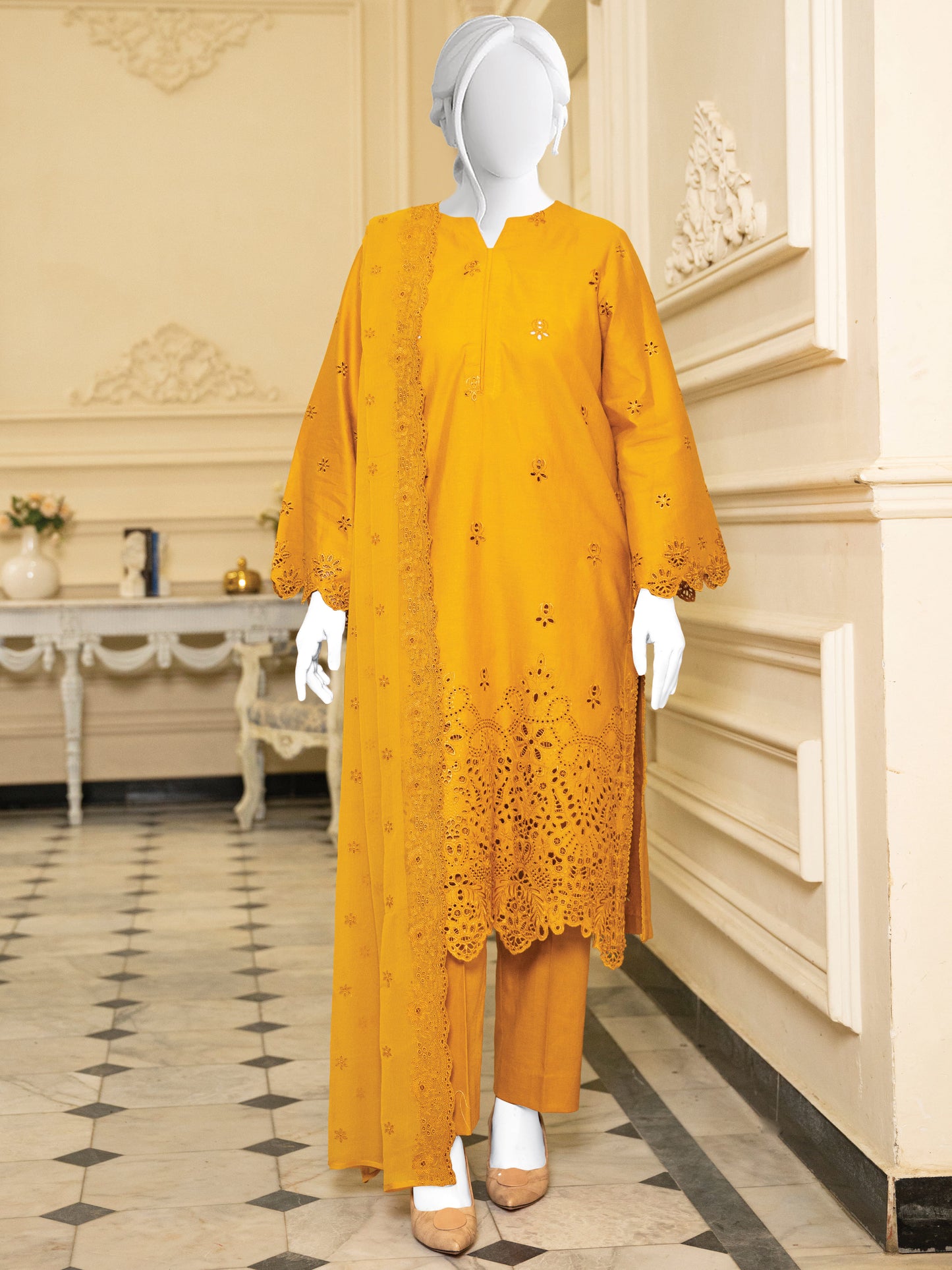 Schiffli Embroidered Khaddar