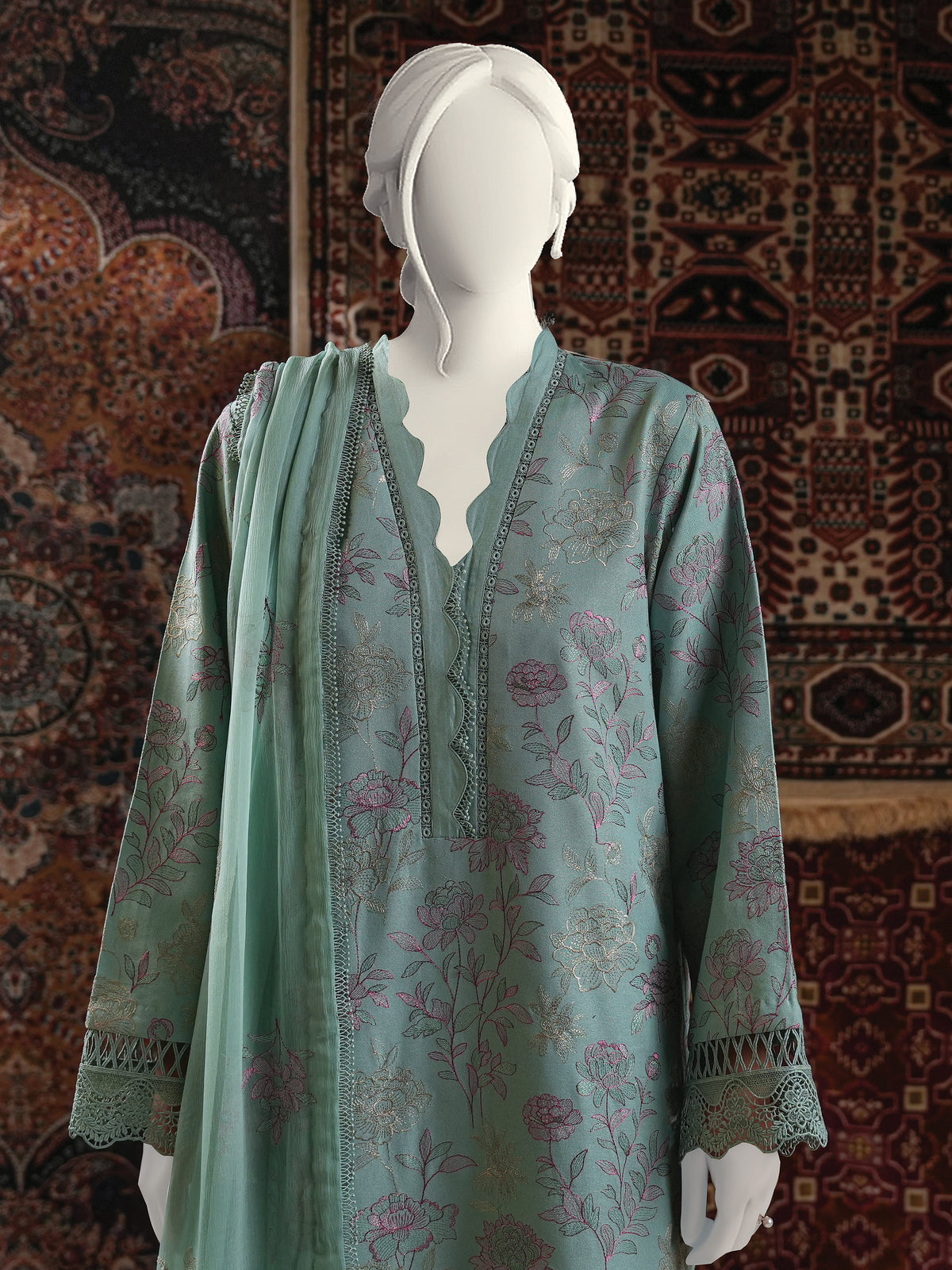 Embroidered Karandi