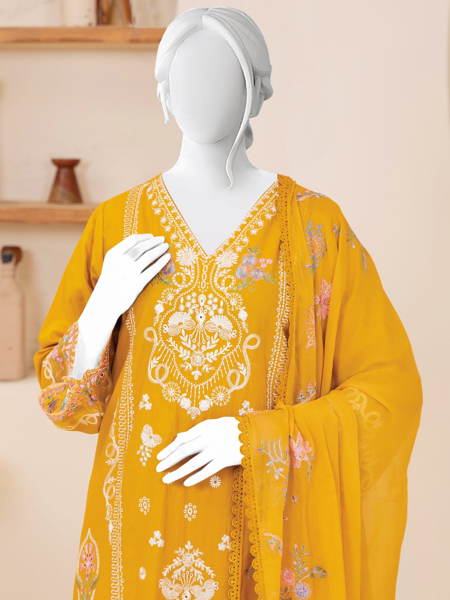 Embroidered Lawn Stitched 3-Pc