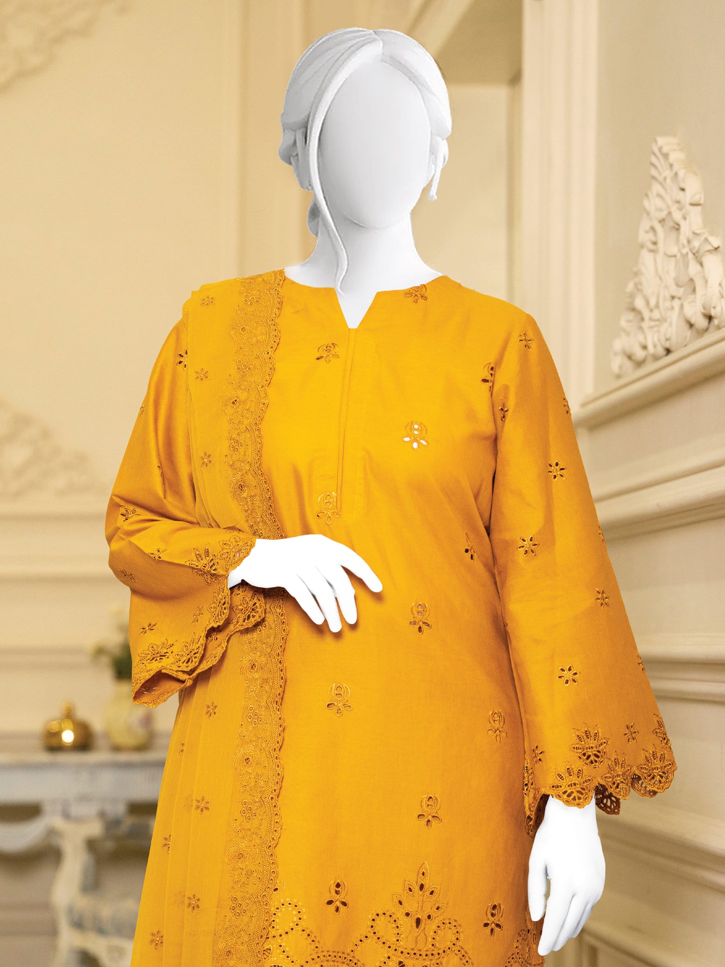 Schiffli Embroidered Khaddar