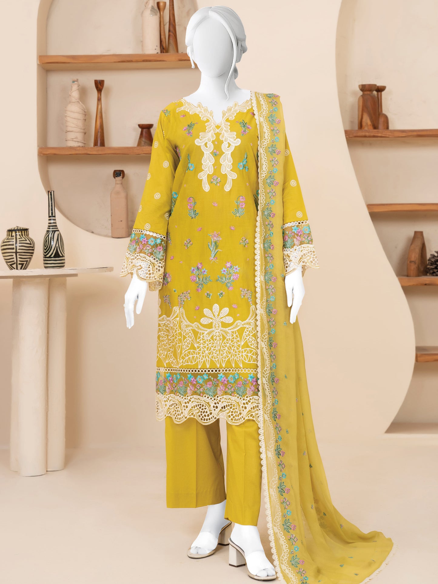 Embroidered Lawn Stitched 3-Pc