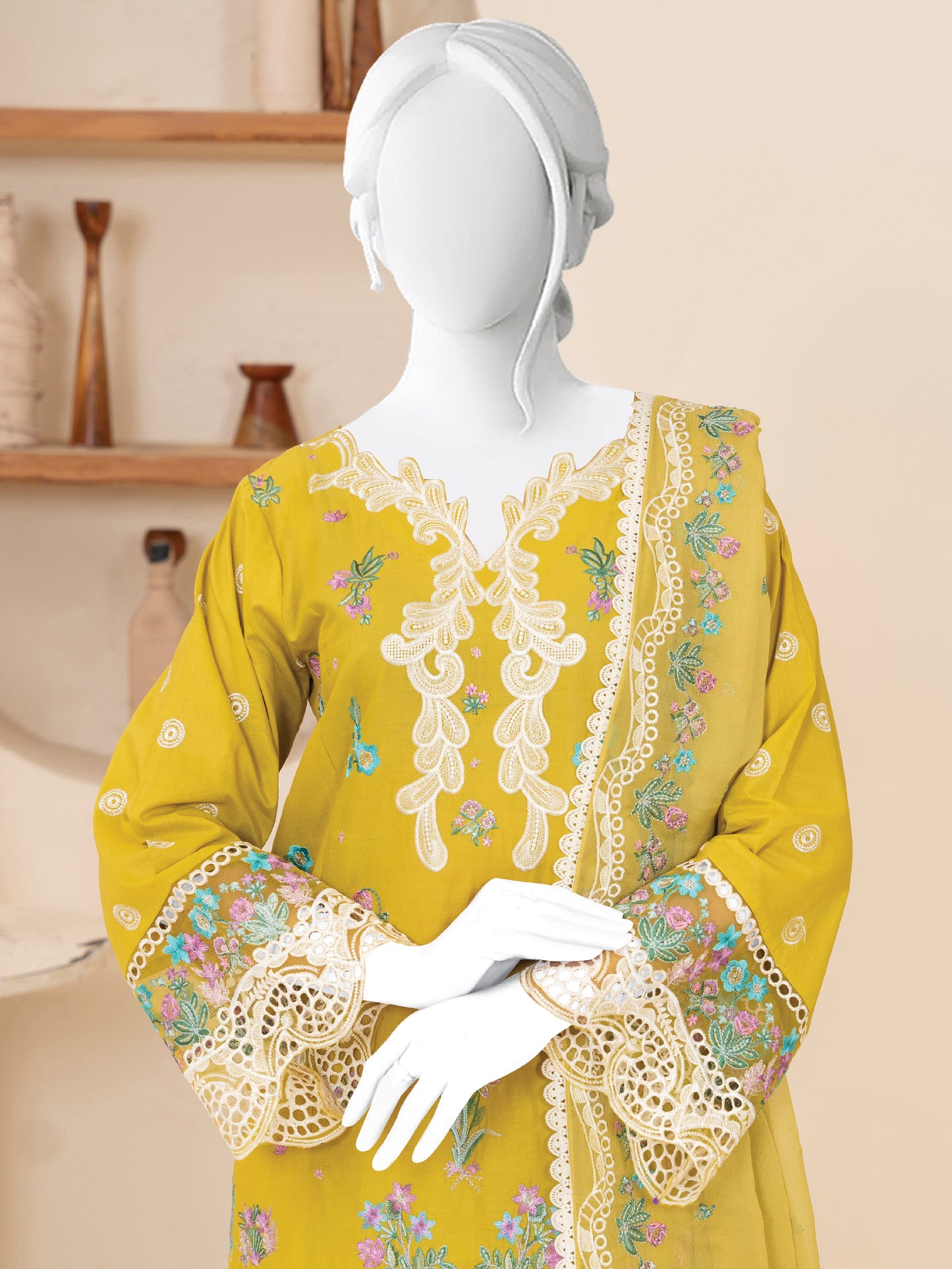 Embroidered Lawn Stitched 3-Pc