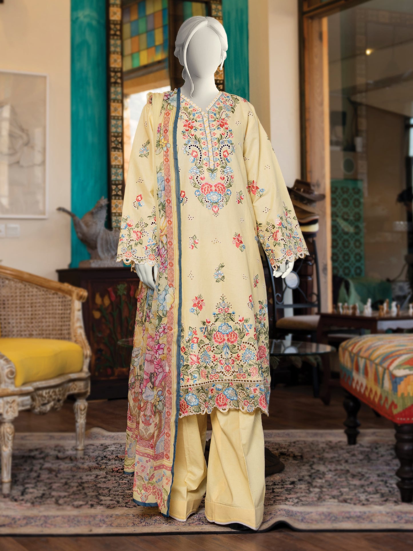Embroidered Lawn Stitched 3-Pc