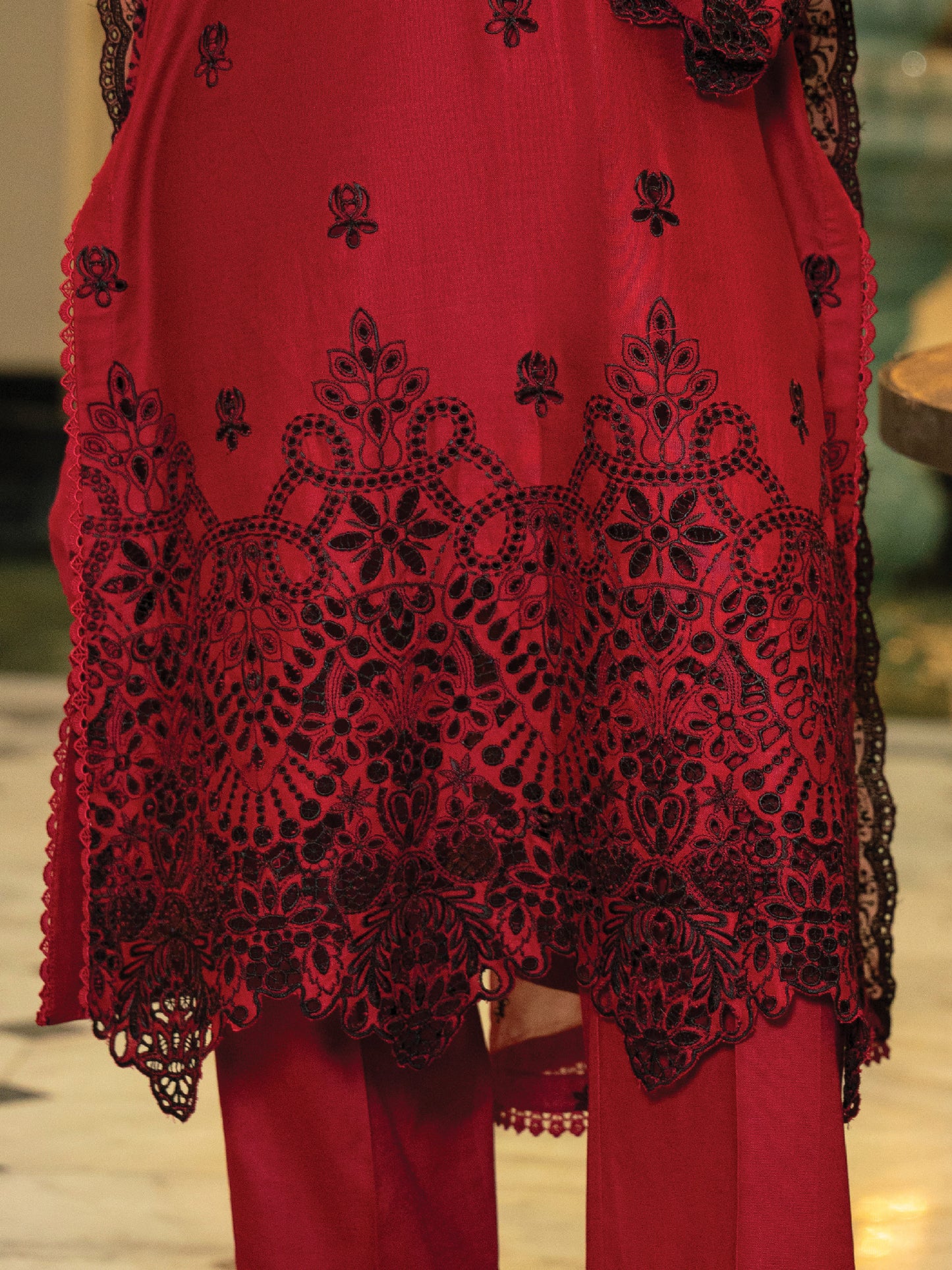 Schiffli Embroidered Khaddar