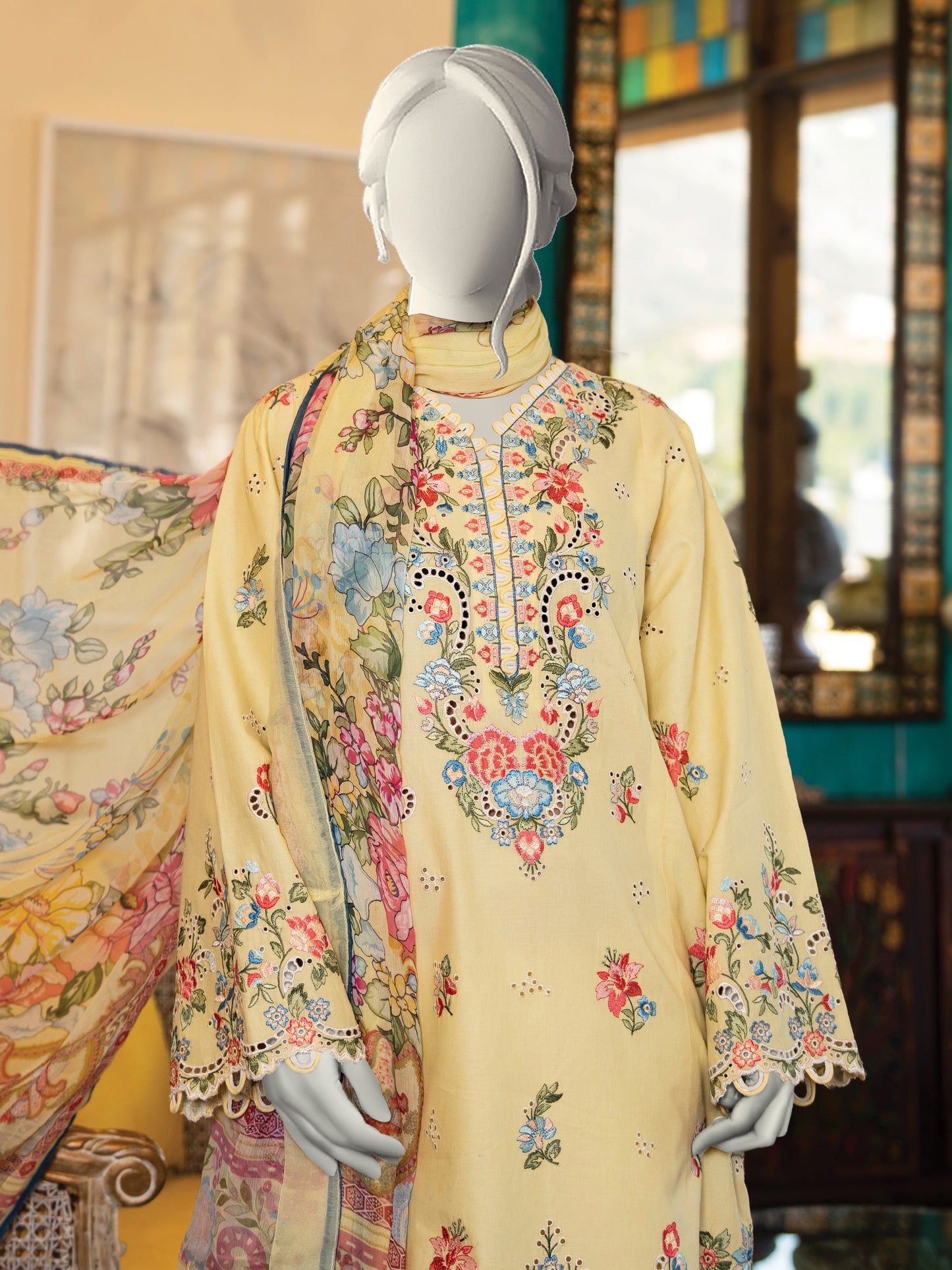 Embroidered Lawn Stitched 3-Pc