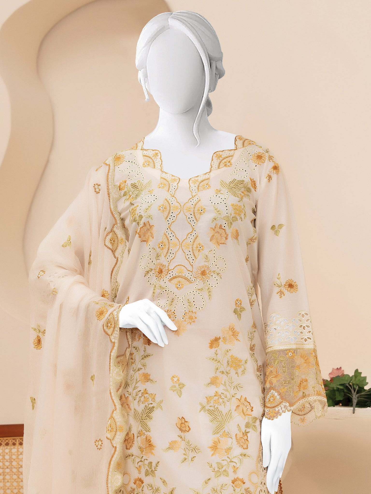 Embroidered Lawn Stitched 3-Pc
