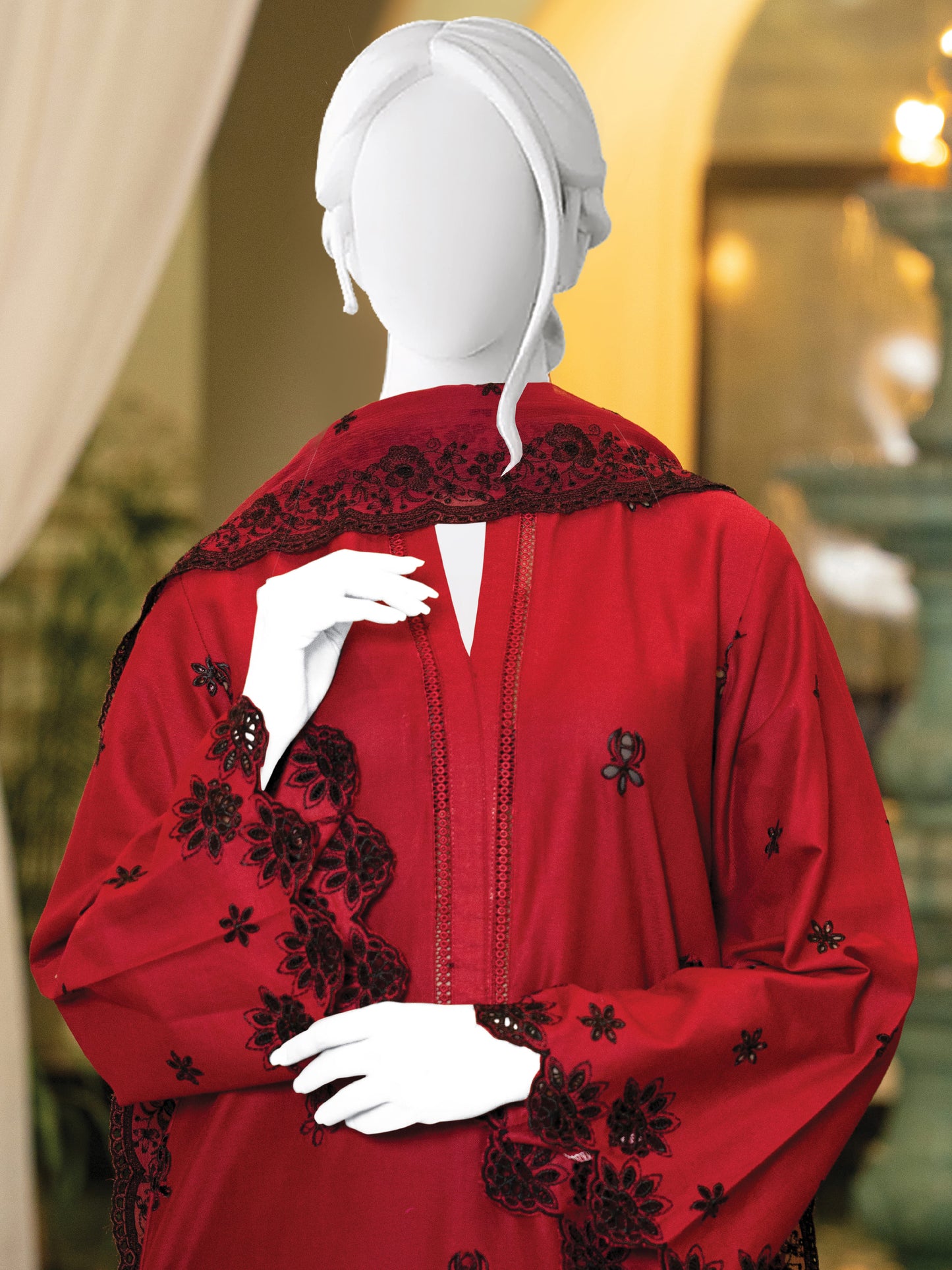 Schiffli Embroidered Khaddar