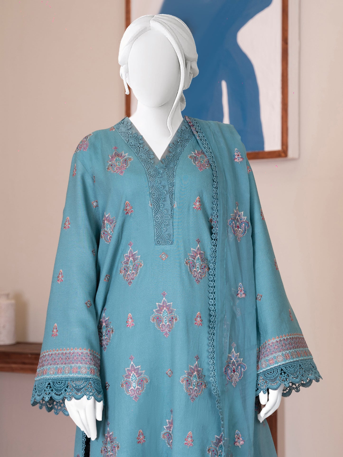 Embroidered Karandi