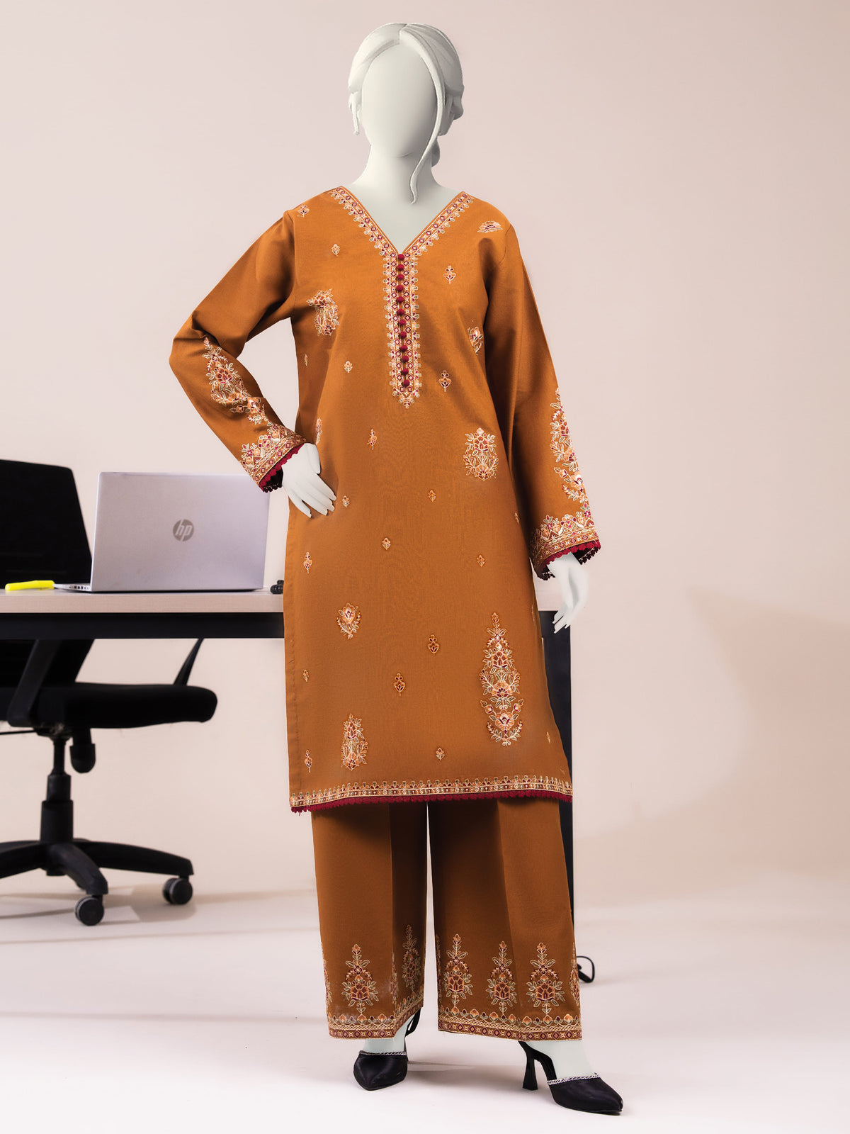 Embroidered Khaddar | Stitched