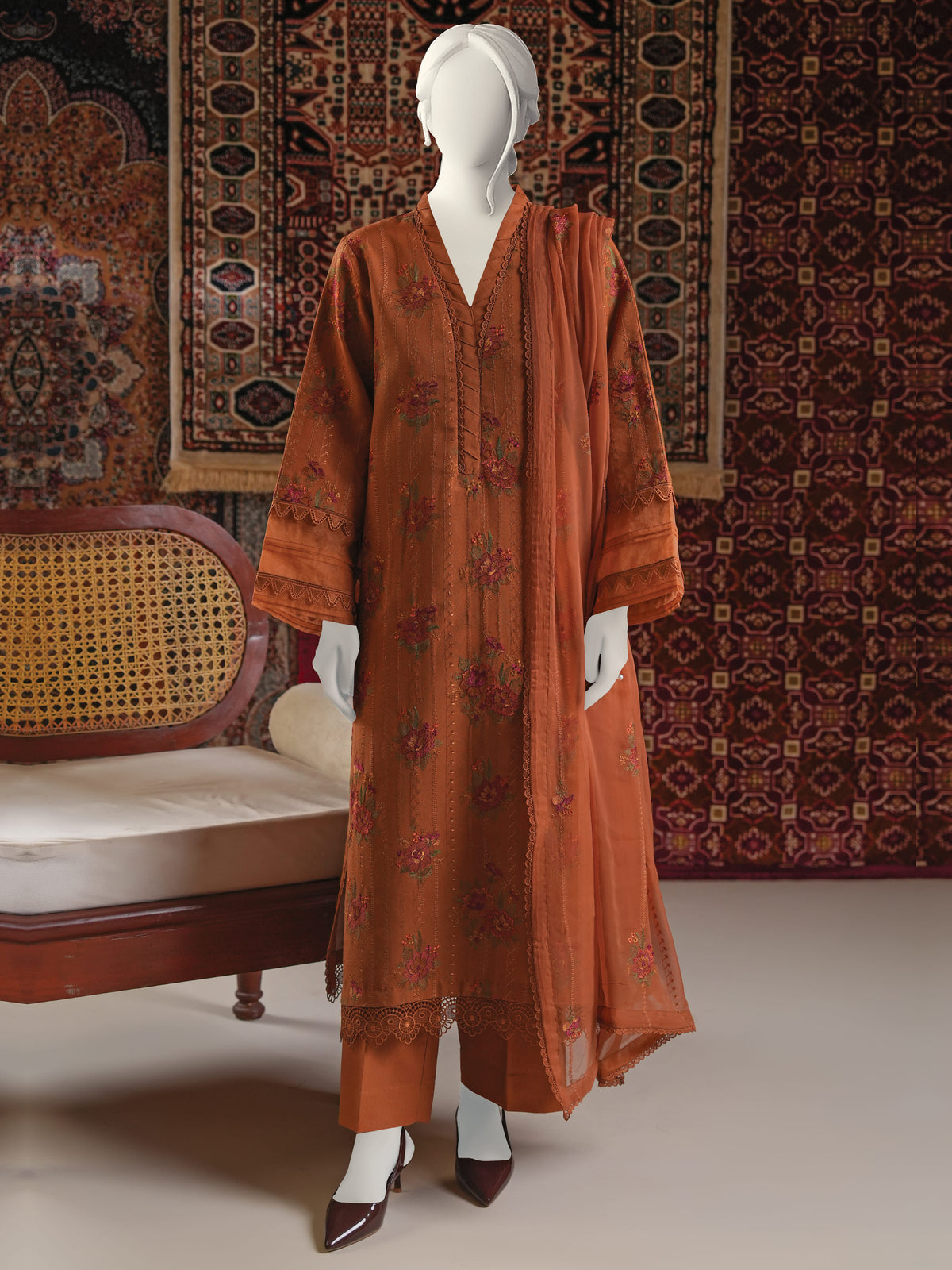 Embroidered Karandi