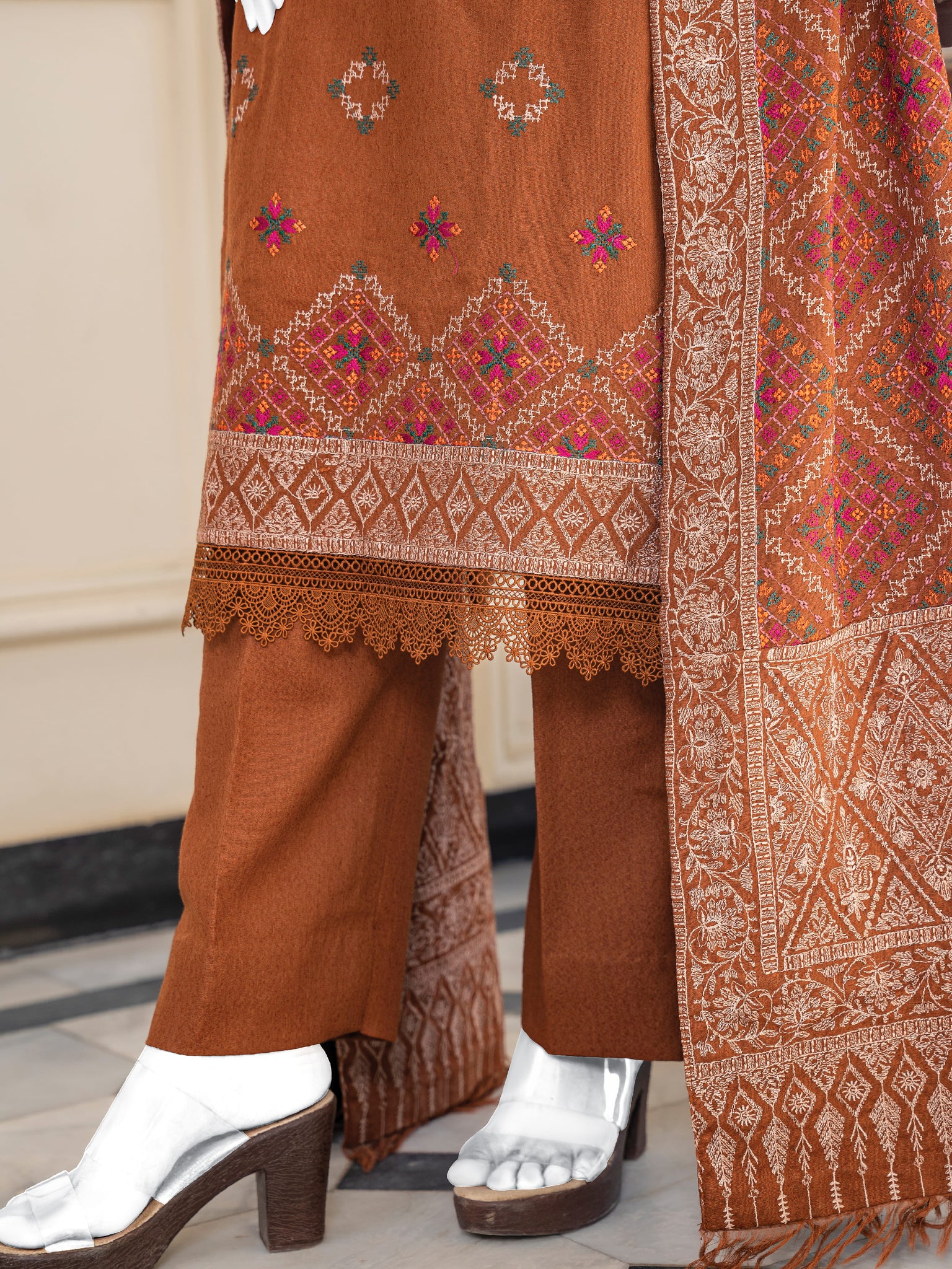 Embroidered Karandi