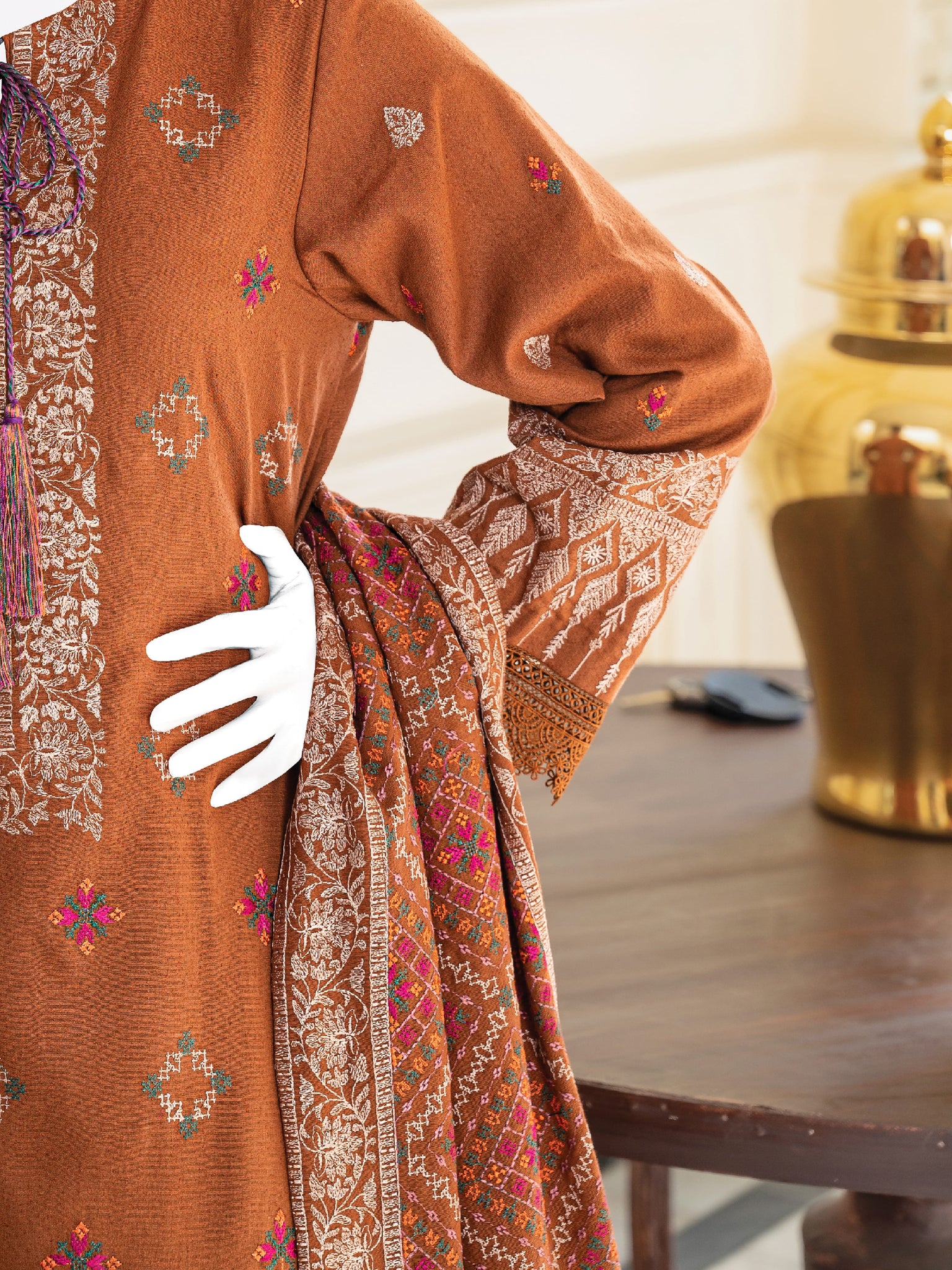 Embroidered Karandi